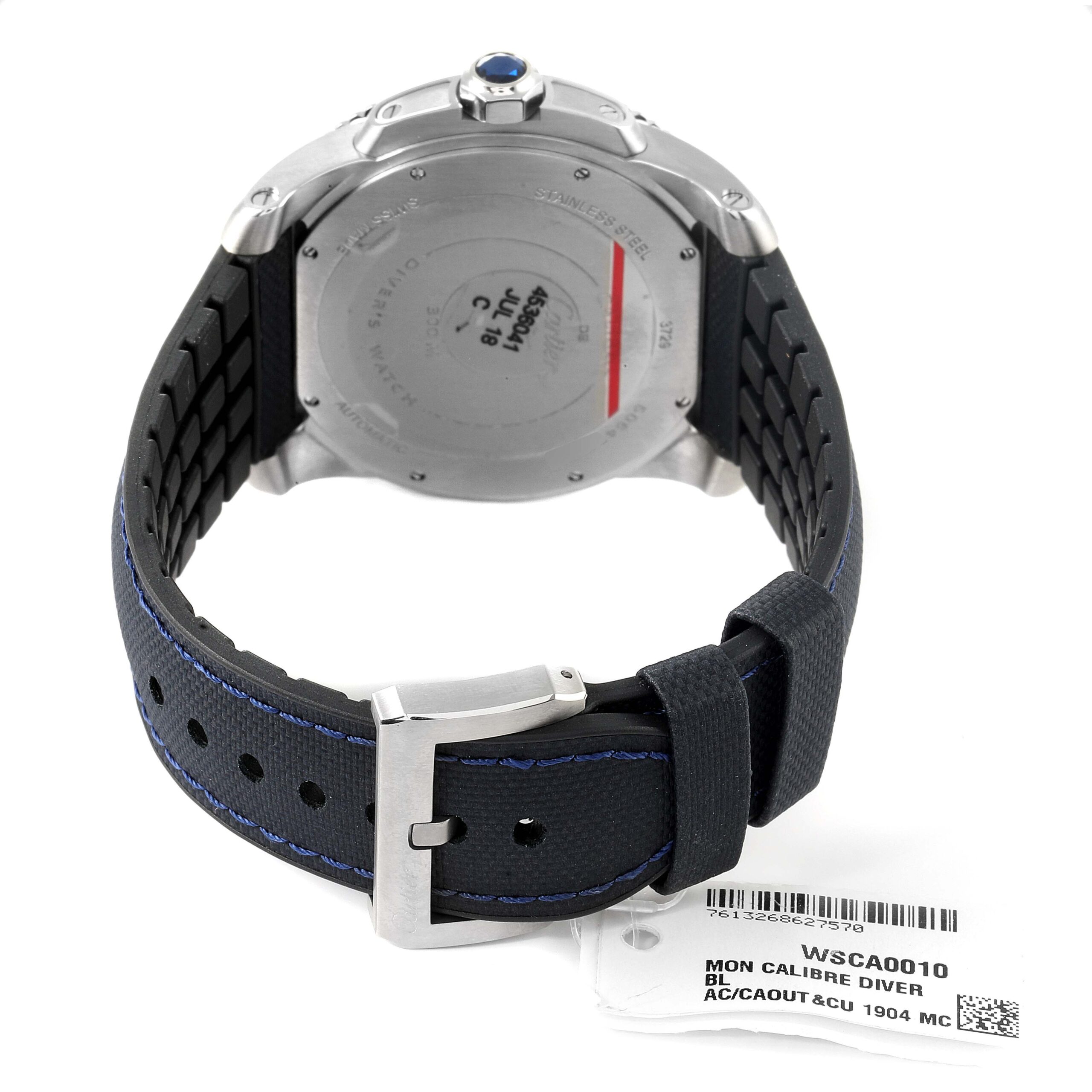 Cartier Calibre Diver Blue Dial Steel Mens Watch WSCA0010 Unworn