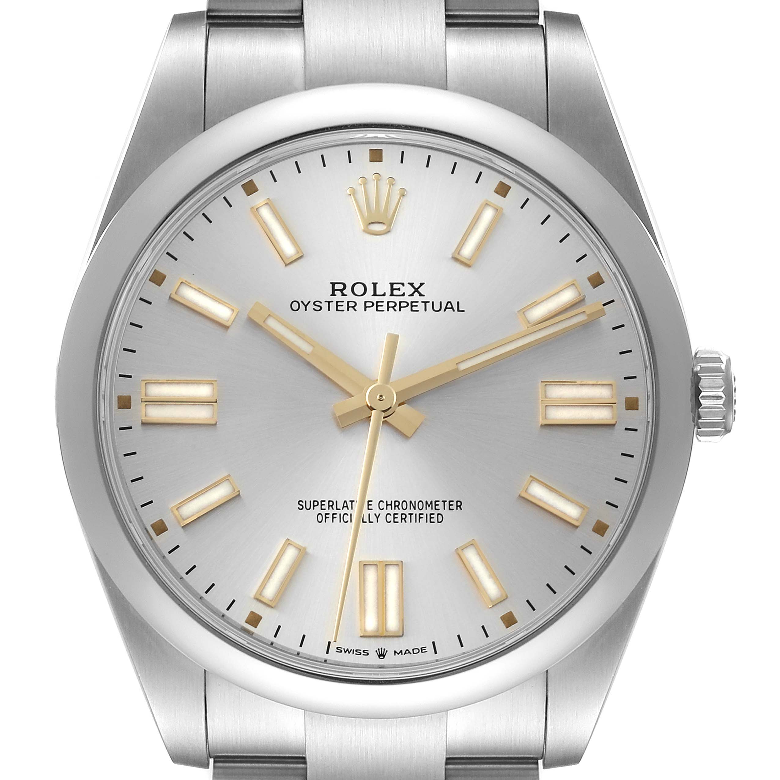 Rolex Oyster Perpetual 41 Silver Dial Steel Mens Watch 124300 Unworn