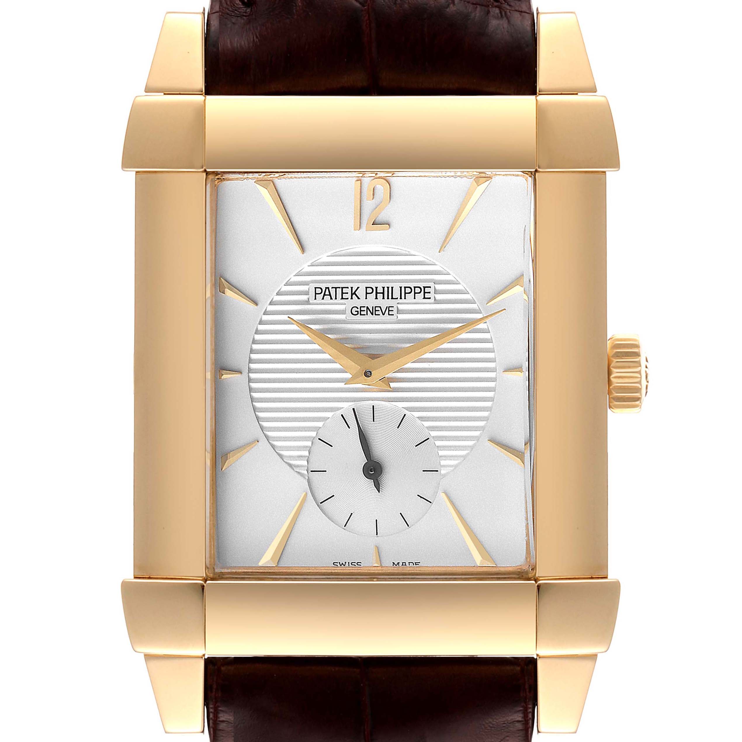 Patek Philippe Gondolo Small Seconds Yellow Gold Silver Dial Mens Watch 5111