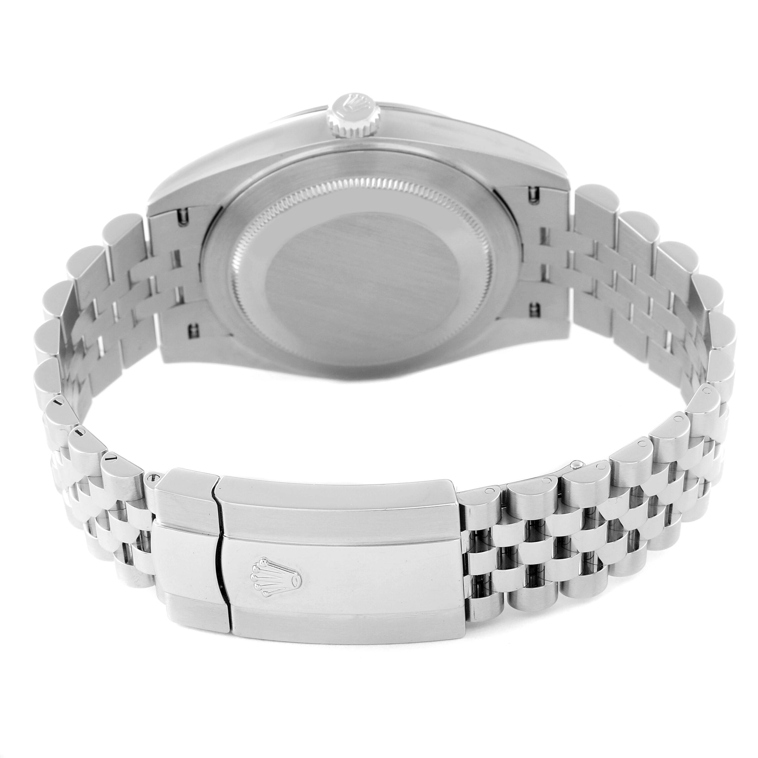 Rolex Datejust 41 Blue Dial Smooth Bezel Steel Mens Watch 126300 Box Card