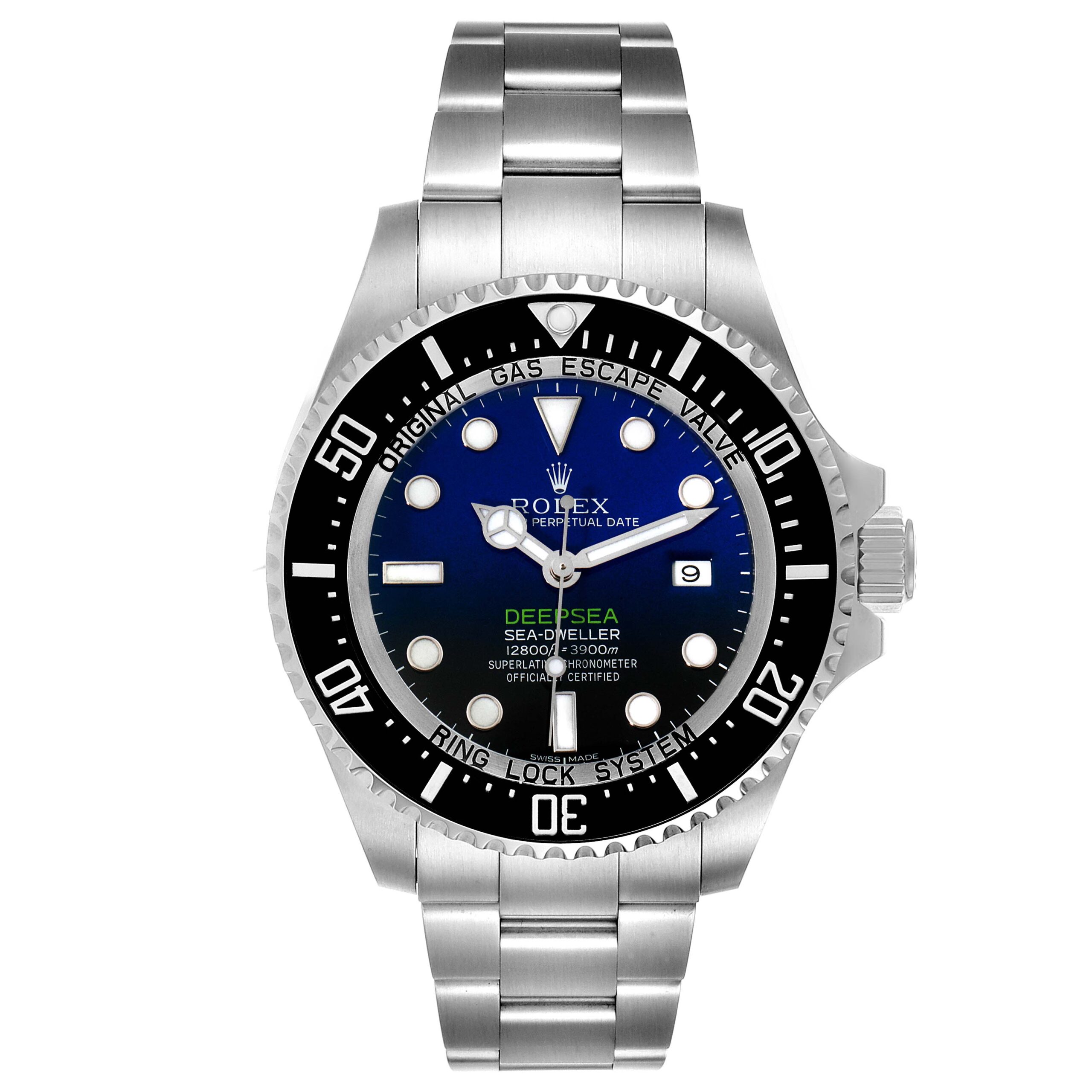 Rolex Seadweller Deepsea Cameron D-Blue Steel Mens Watch 116660 Box Card