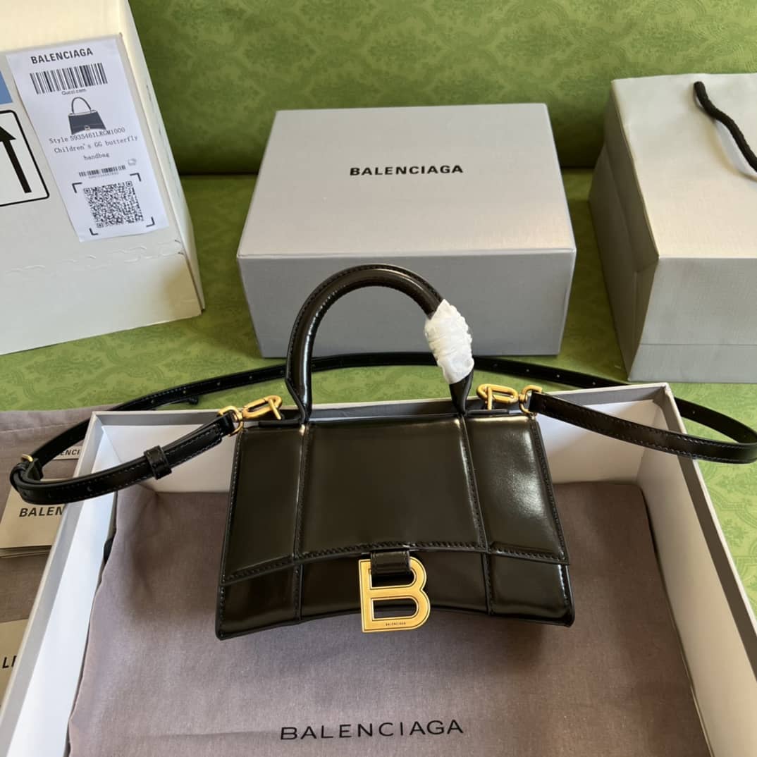 Balenciaga Hourglass Leather Top Handle Replica Bag