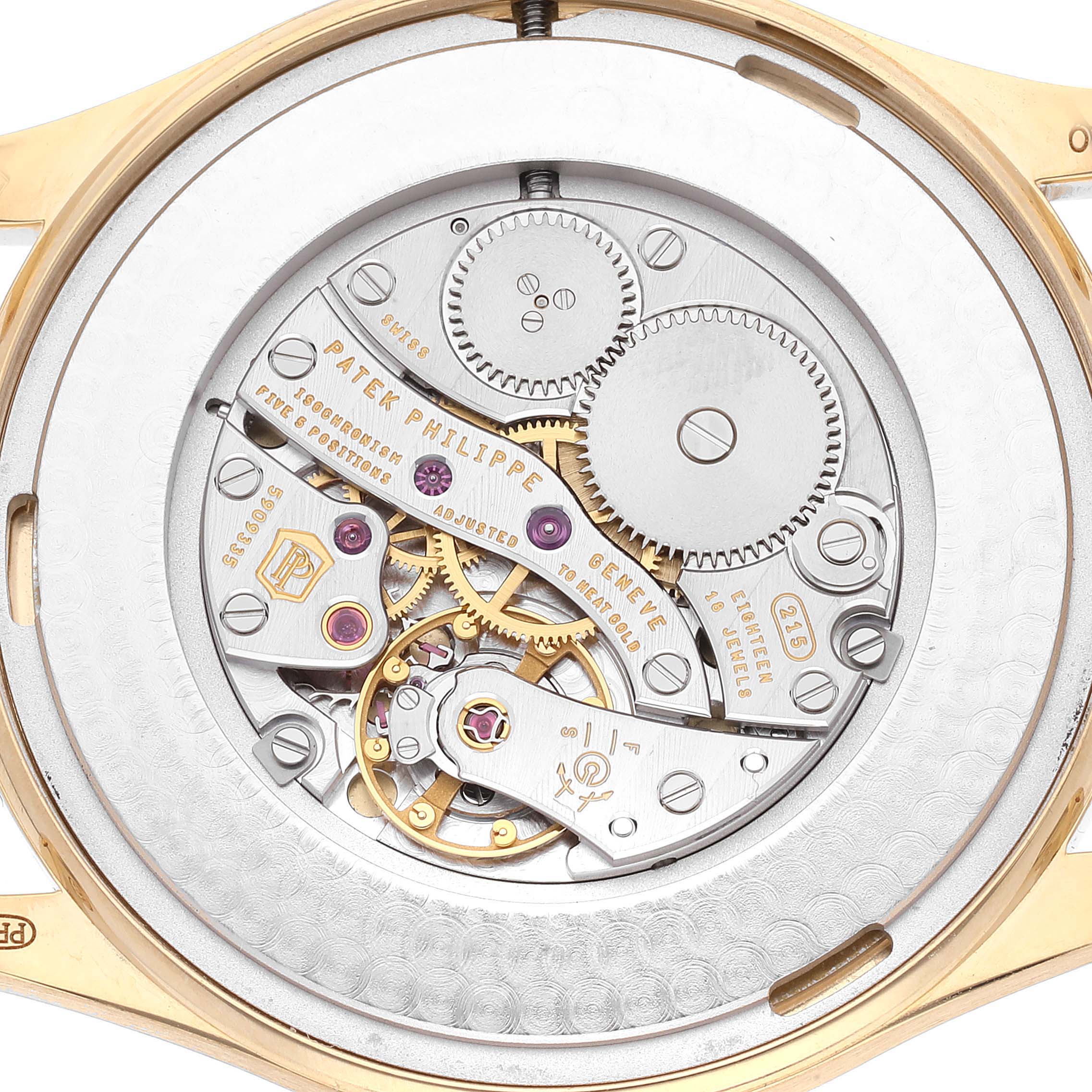 Patek Philippe Calatrava Yellow Gold Silver Dial Mens Watch 5196J