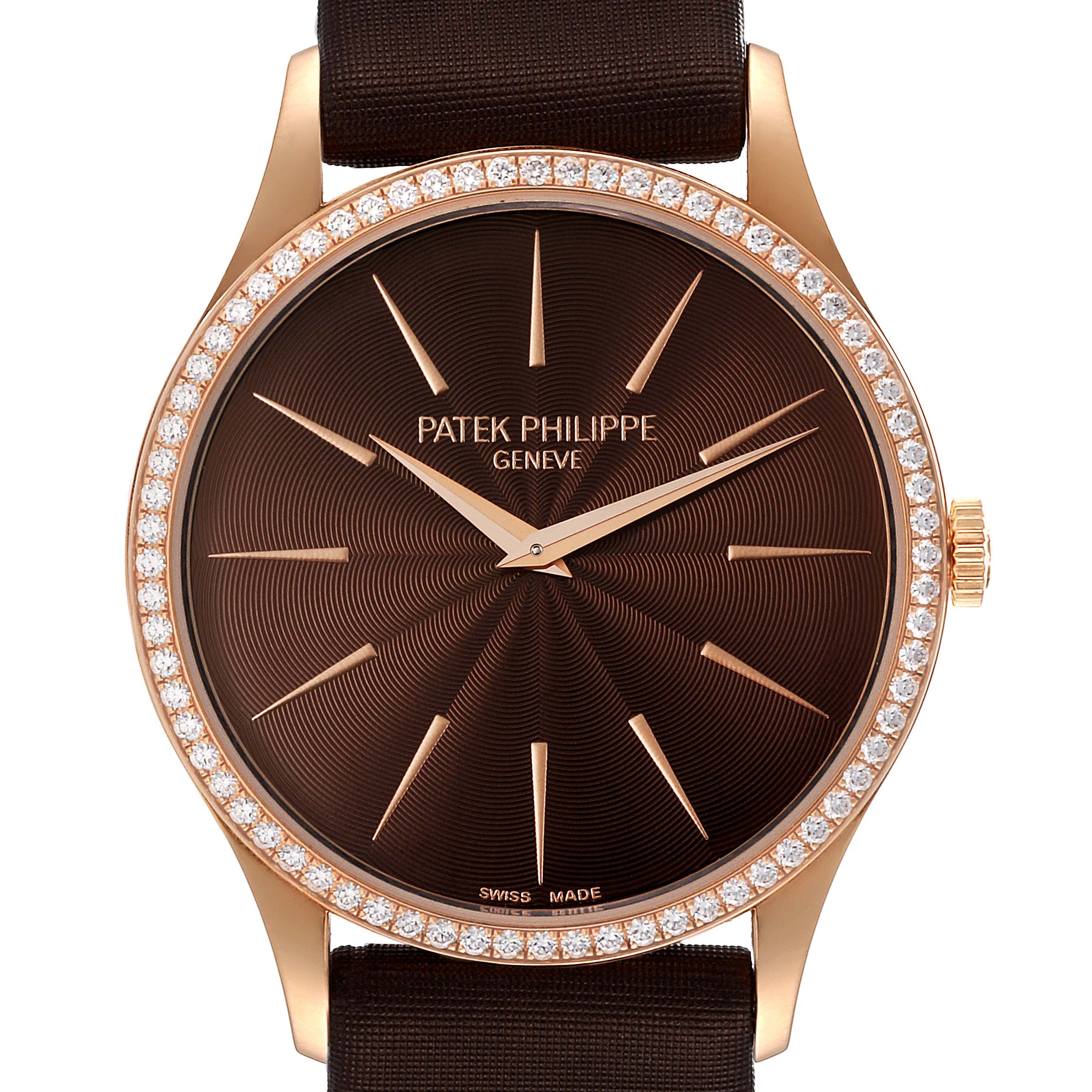 Patek Philippe Calatrava Rose Gold Brown Dial Ladies Watch 4897R