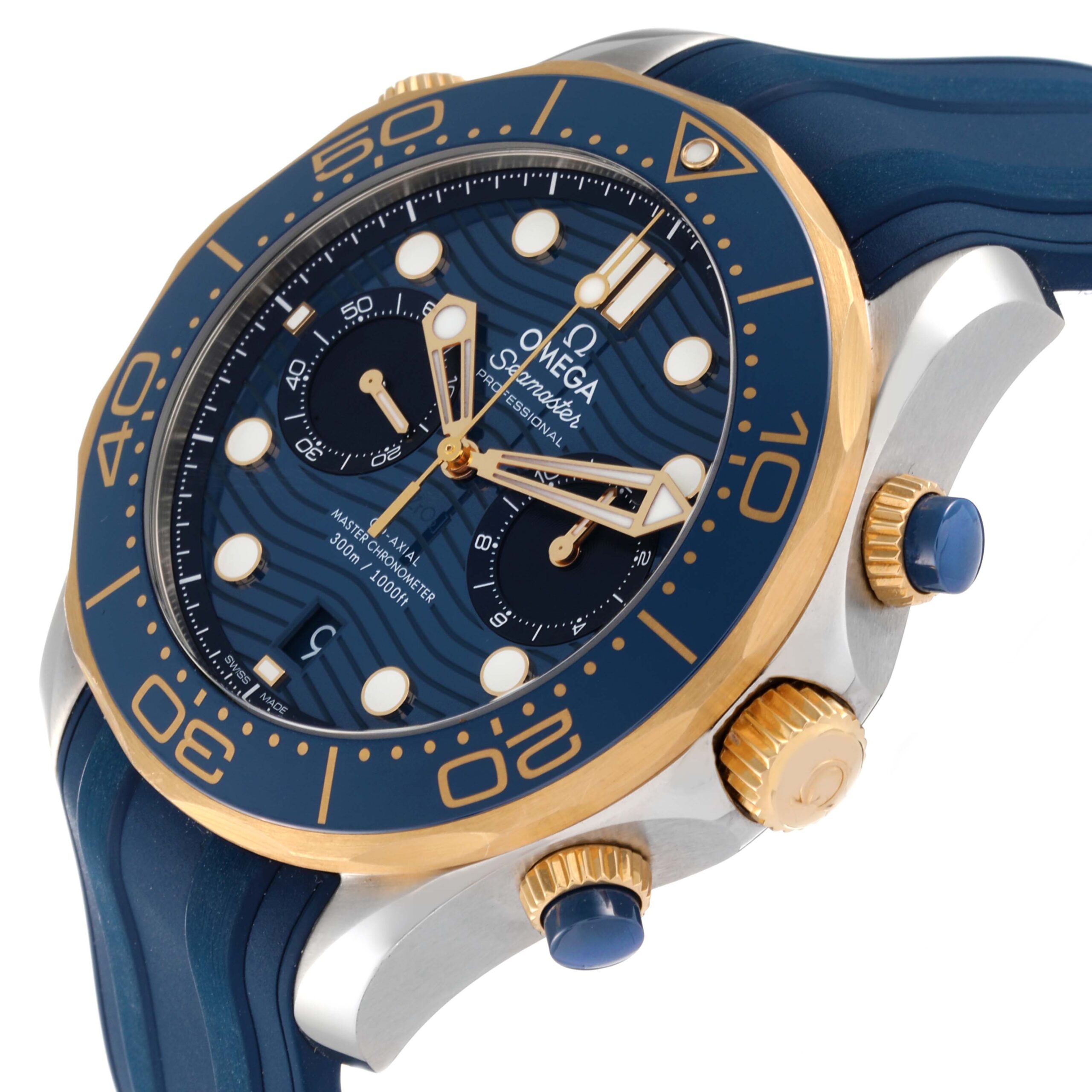 Omega Seamaster Diver 300m Steel Yellow Gold Mens Watch 210.22.44.51.03.001 Box Card