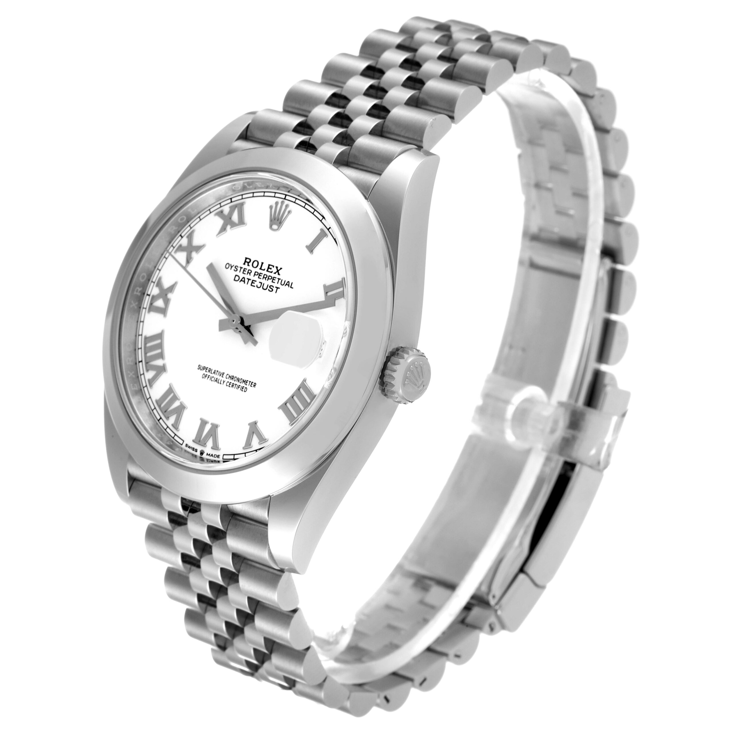 Rolex Datejust 41 White Dial Stainless Steel Mens Watch 126300 Unworn