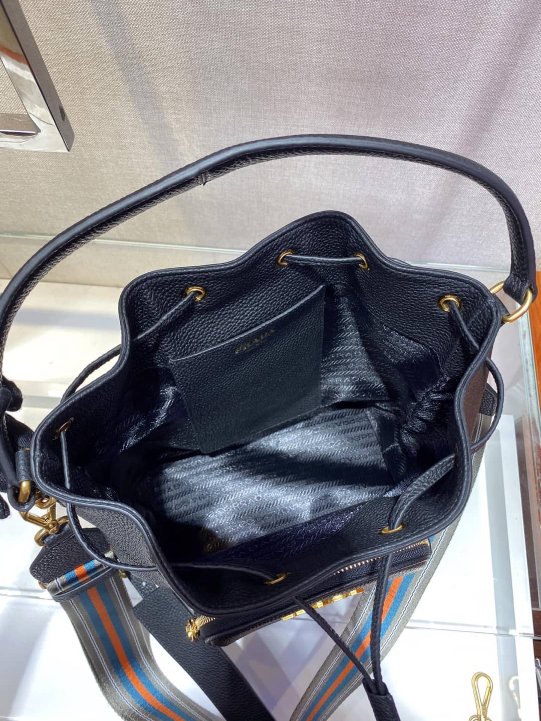 Prada Leather Replica Bucket Bag