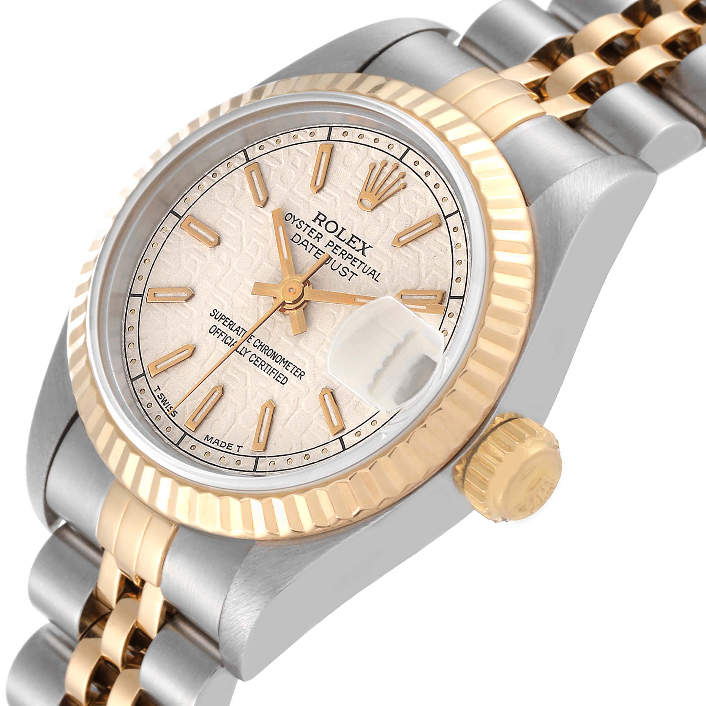 Rolex Datejust Steel Yellow Gold Ivory Anniversary Dial Ladies Watch 69173