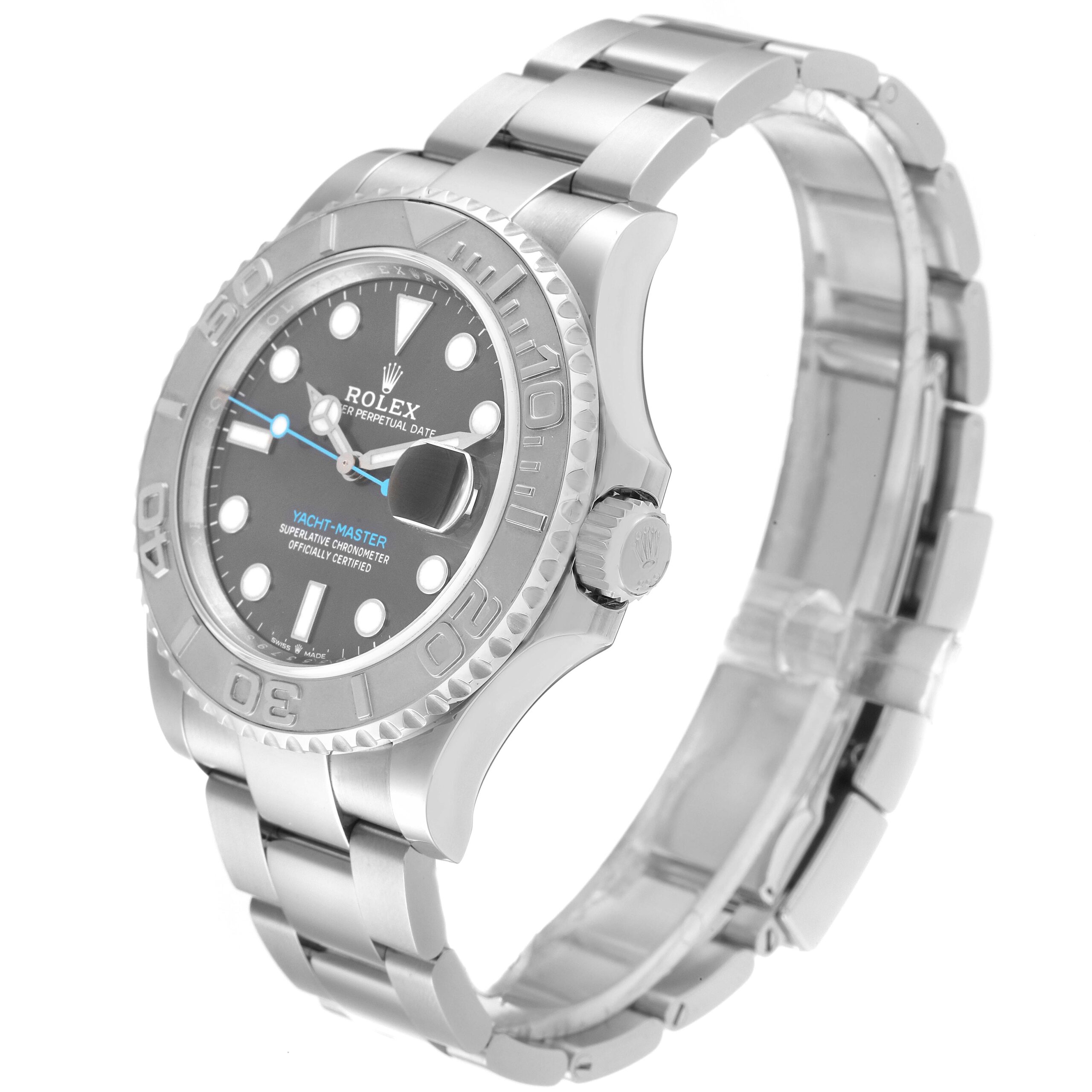 Rolex Yachtmaster Steel Platinum Bezel Rhodium Dial Mens Watch 126622 Unworn