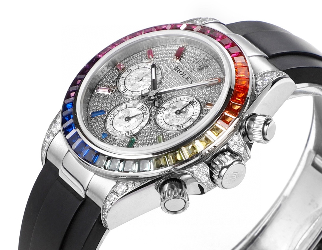 Rolex Daytona Blue Dial White Gold Chronograph Mens Watch 116509 Box Card