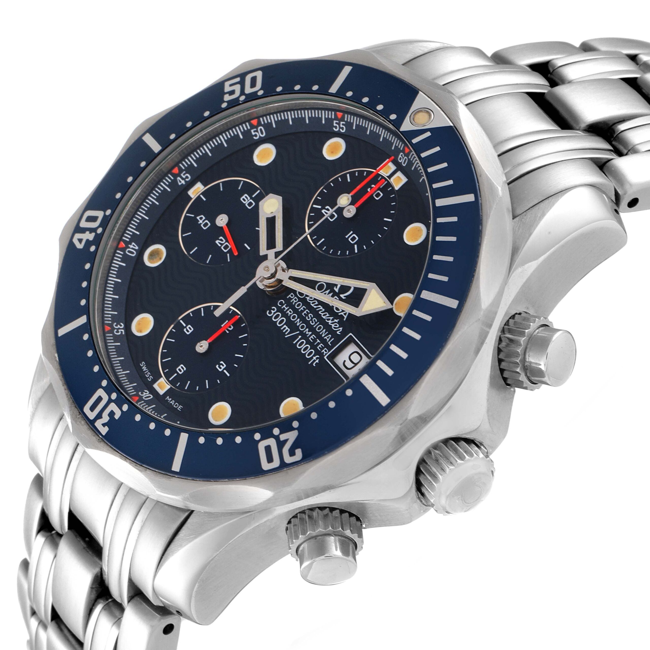 Omega Seamaster Bond Chronograph Blue Dial Steel Mens Watch 2599.80.00