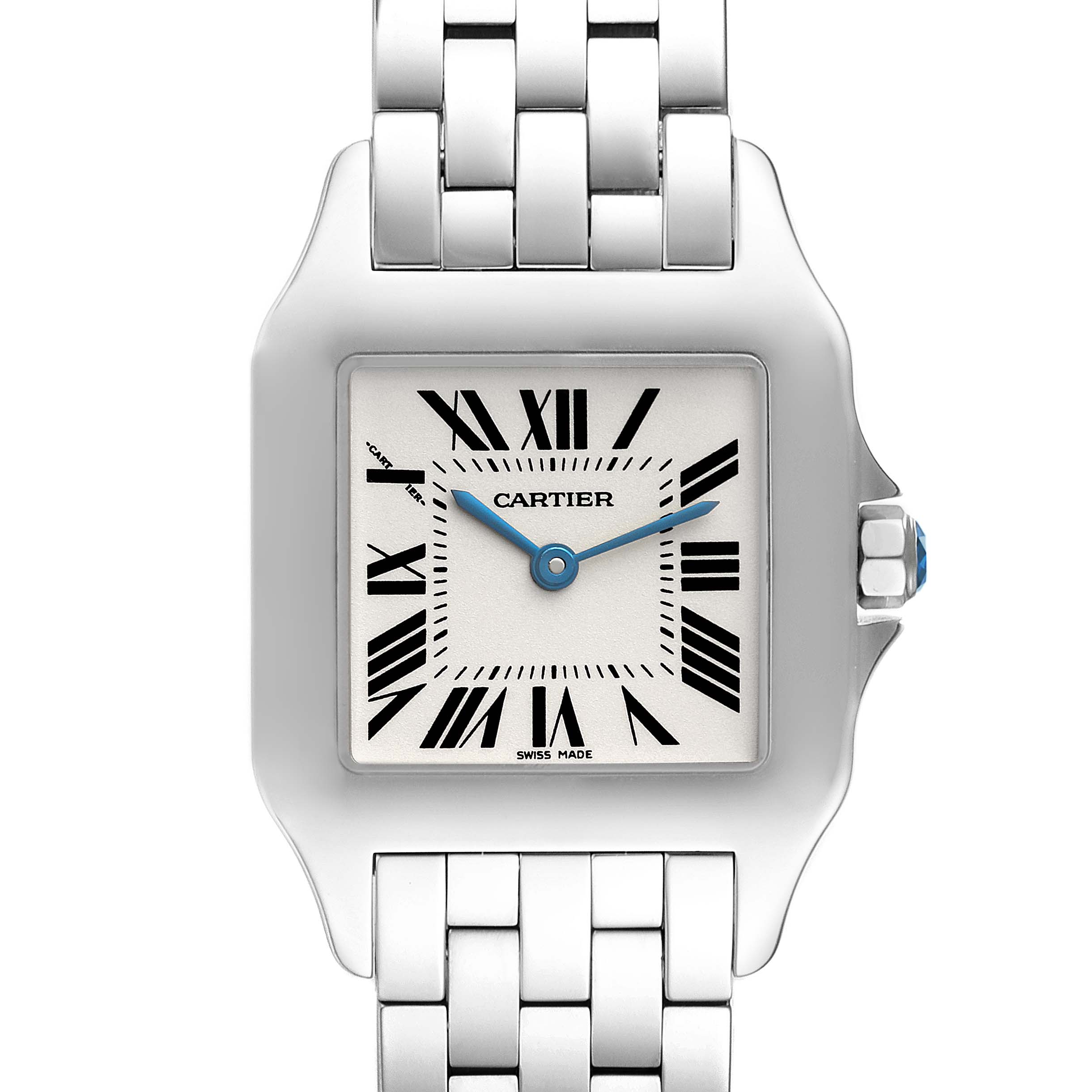 Cartier Santos Demoiselle Steel Midsize Silver Dial Ladies Watch W25065Z5