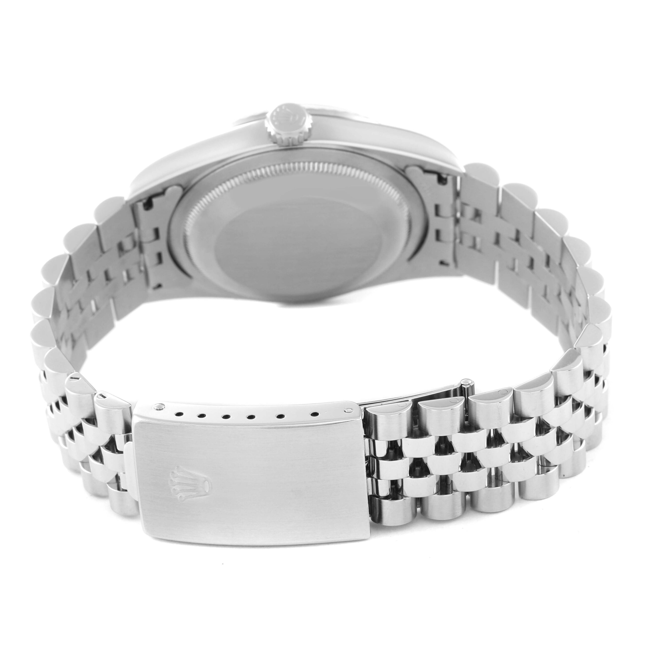 Rolex Datejust Steel White Gold White Dial Mens Watch 16234