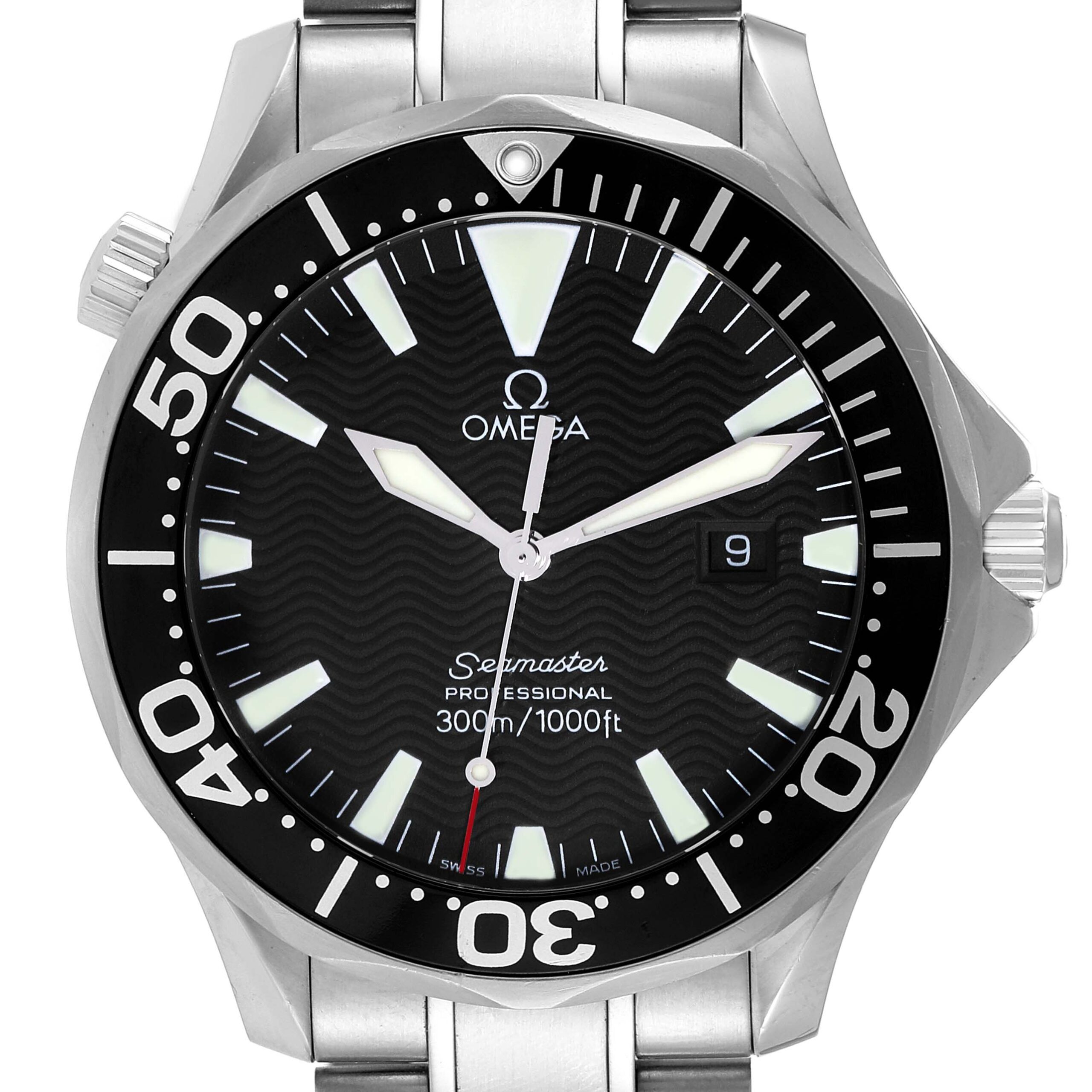 Omega Seamaster 41mm Black Dial Stainless Steel Mens Watch 2264.50.00 Box Card