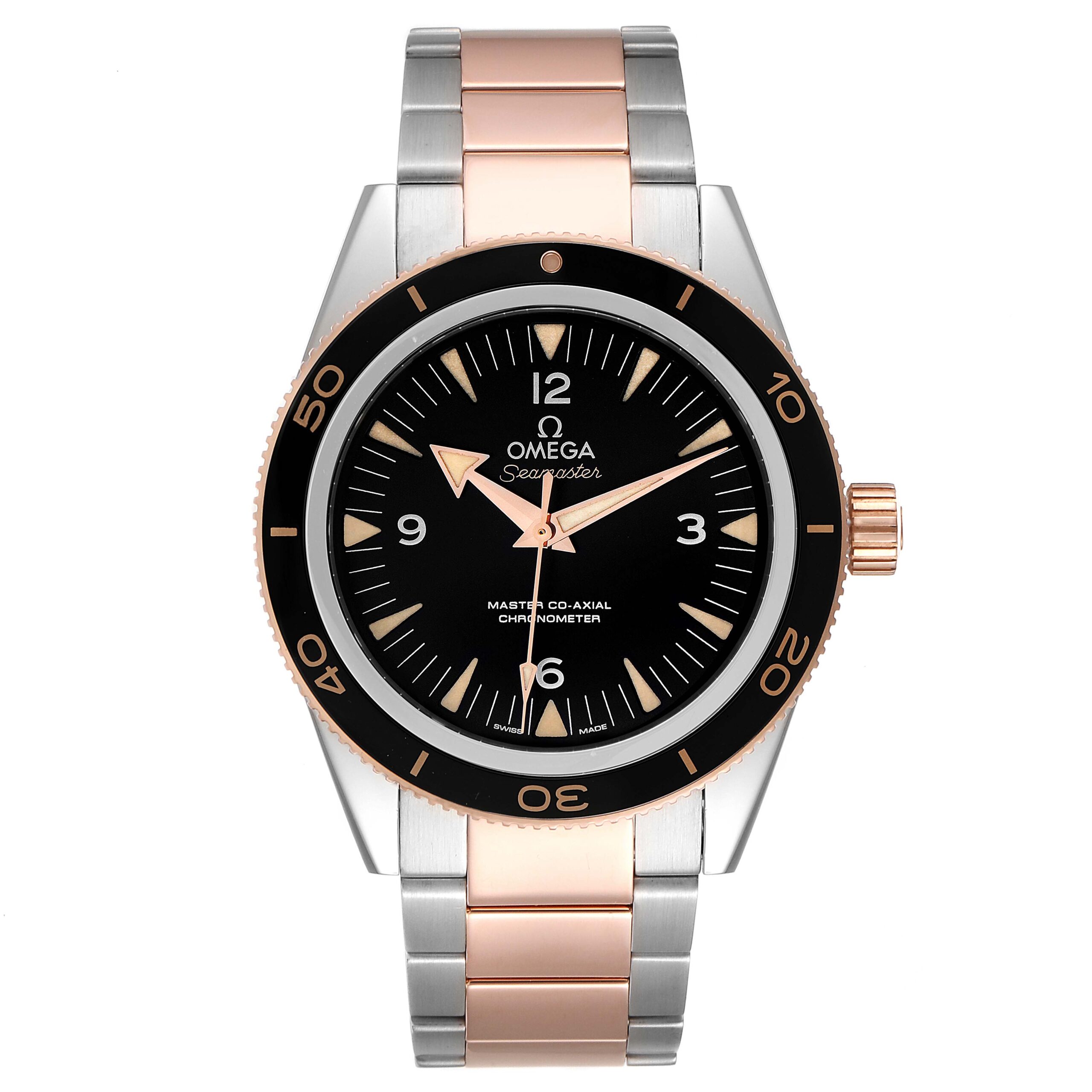 Omega Seamaster 300 Co-Axial Steel Rose Gold Mens Watch 233.20.41.21.01.001