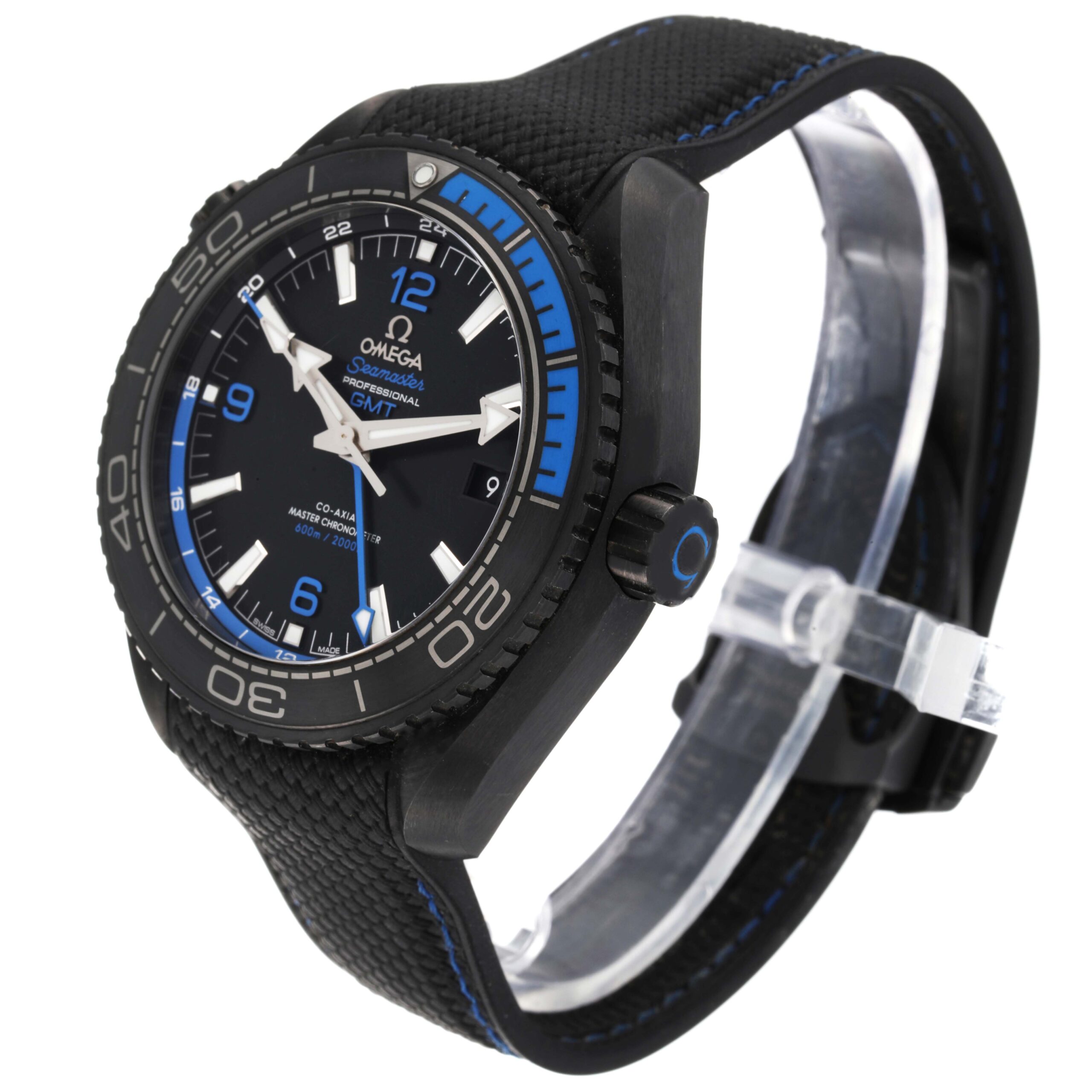 Omega Planet Ocean Deep Black Ceramic GMT Watch 215.92.46.22.01.002 Box Card