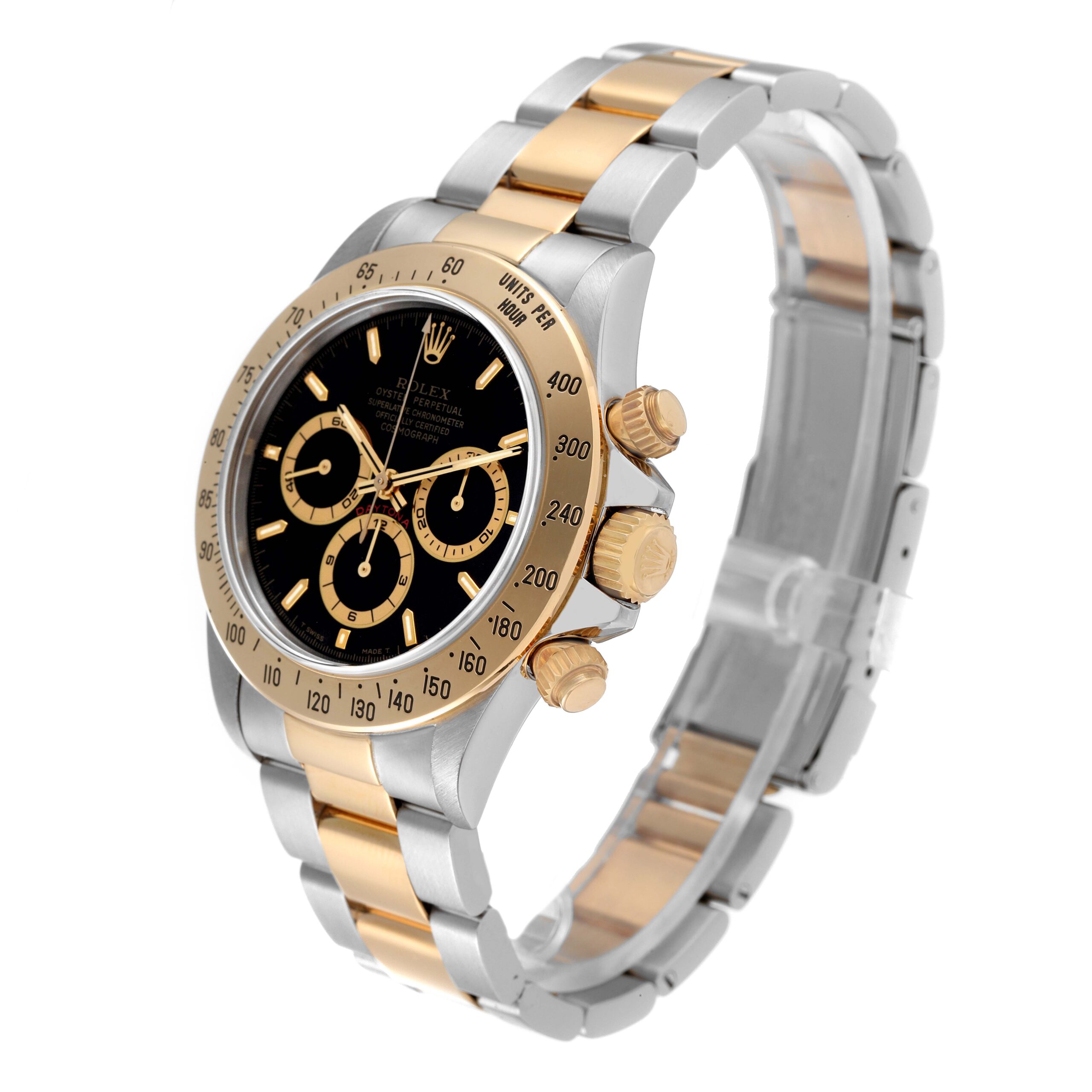 Rolex Daytona Steel Yellow Gold Black Dial Mens Watch 16523