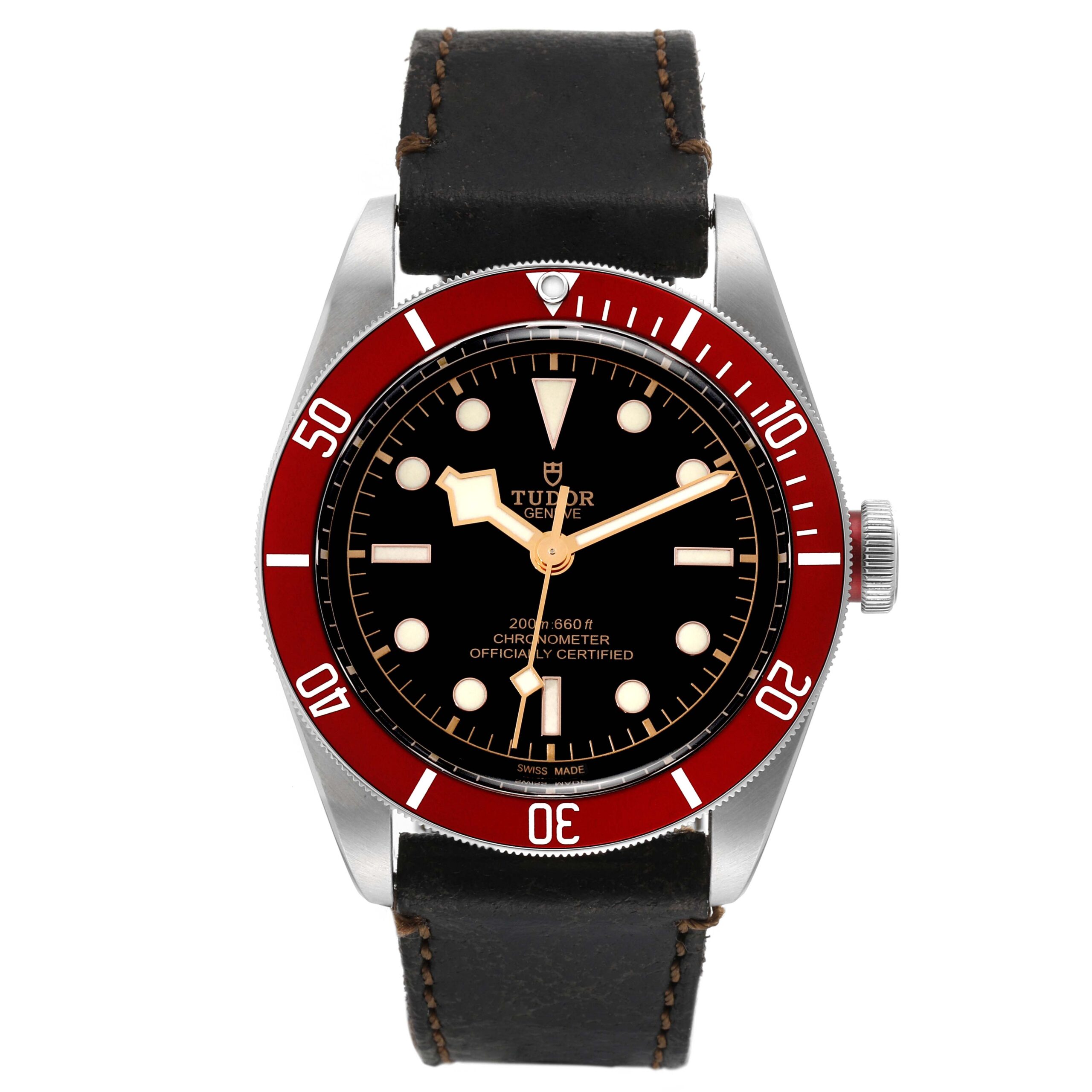 Tudor Heritage Black Bay Burgundy Bezel Steel Mens Watch 79230 Box Card