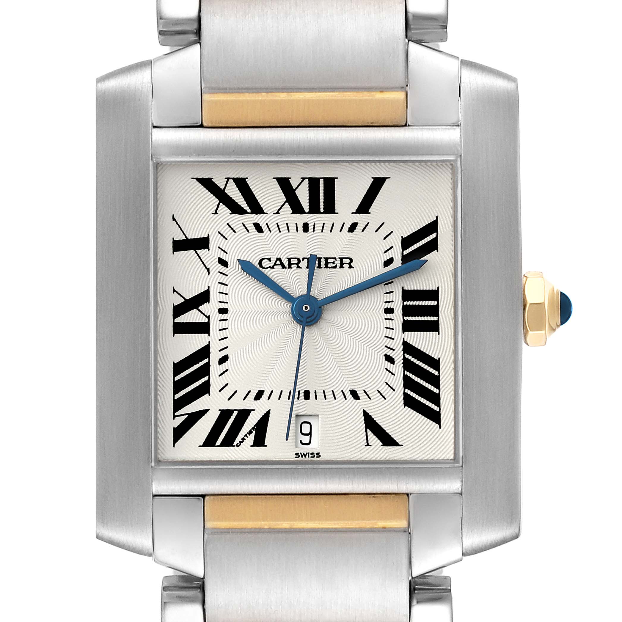 Cartier Tank Francaise Large Automatic Steel Yellow Gold Mens Watch W51005Q4