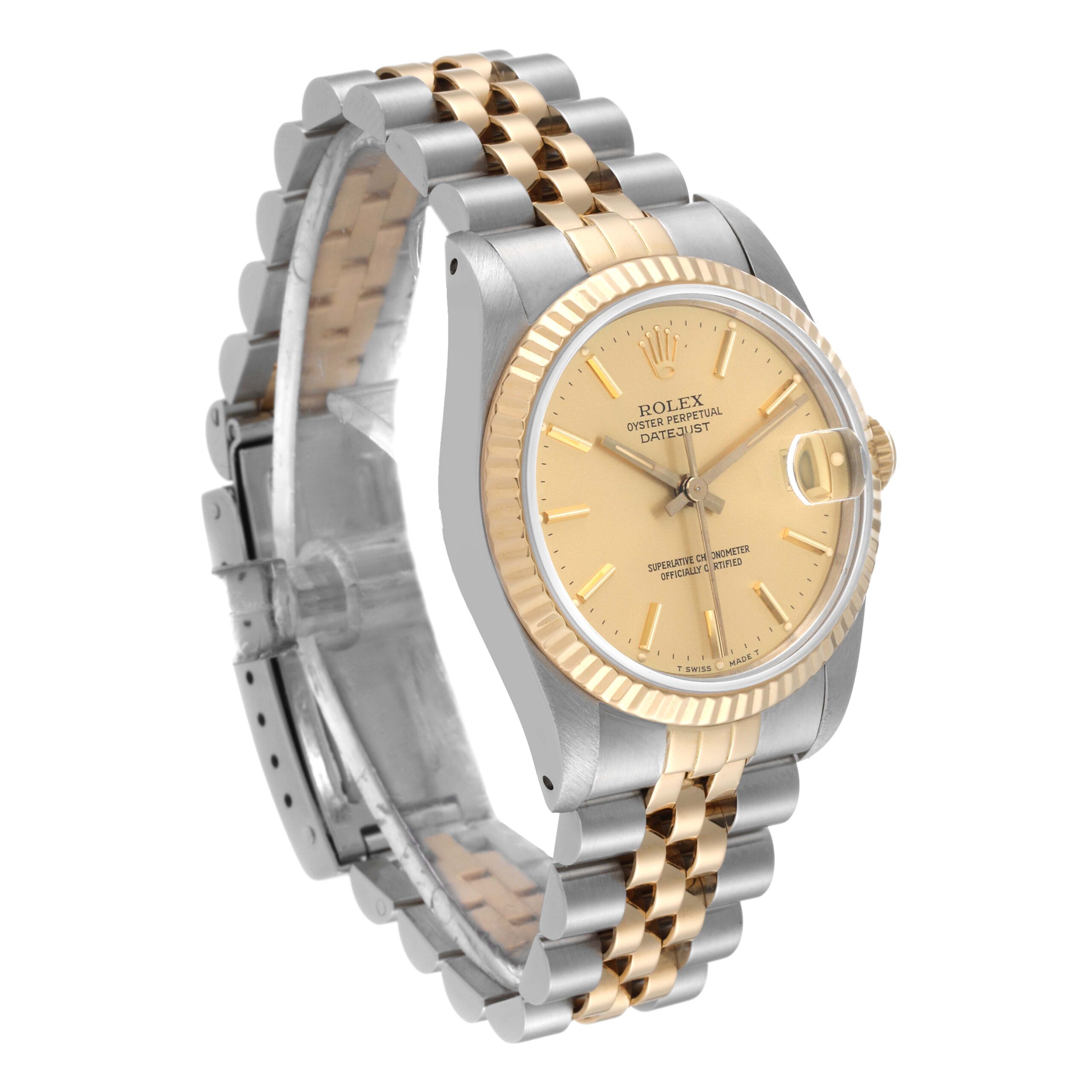 Rolex Datejust Midsize Steel Yellow Gold Ladies Watch 68273 Box Papers
