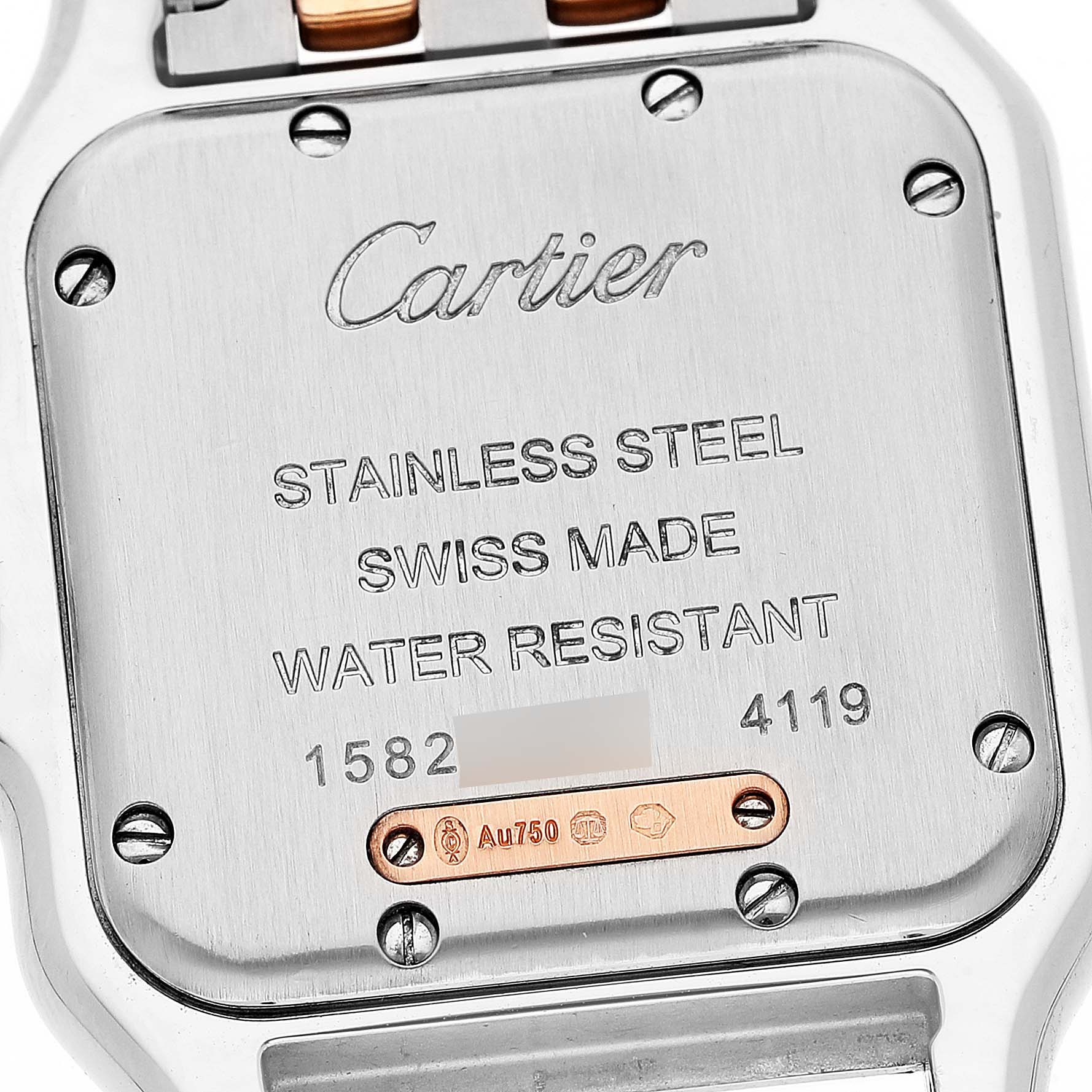 Cartier Panthere Medium Steel Rose Gold Diamond Ladies Watch W3PN0007 Box Card