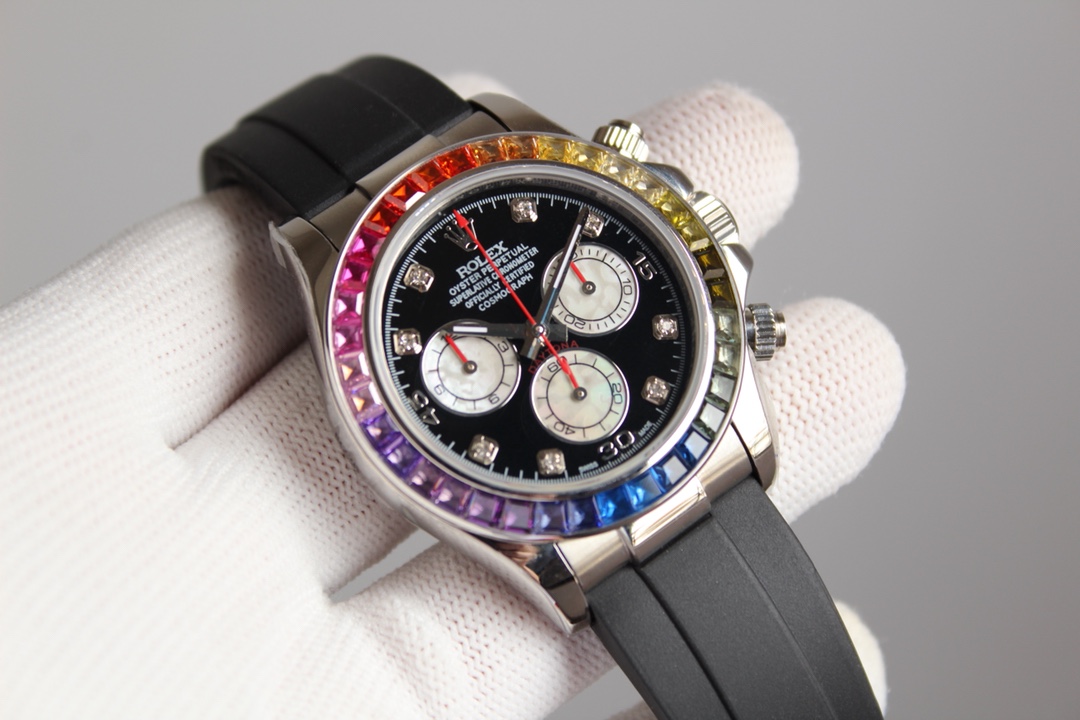 Rolex Daytona Blue Dial White Gold Chronograph Mens Watch 116509 Box Card