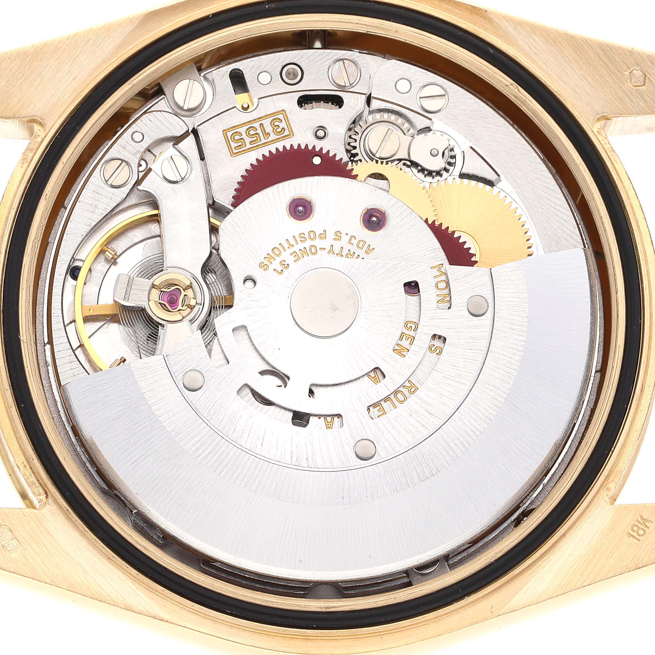 Rolex President Day-Date Yellow Gold Diamond Bezel Mens Watch 118348 Box