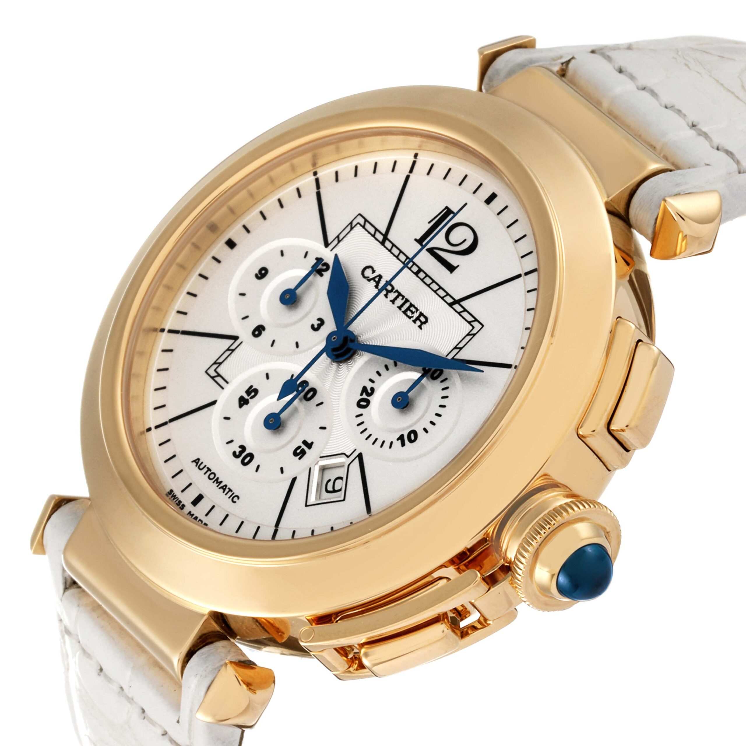 Cartier Pasha 42mm Chronograph Yellow Gold Mens Watch W3020151