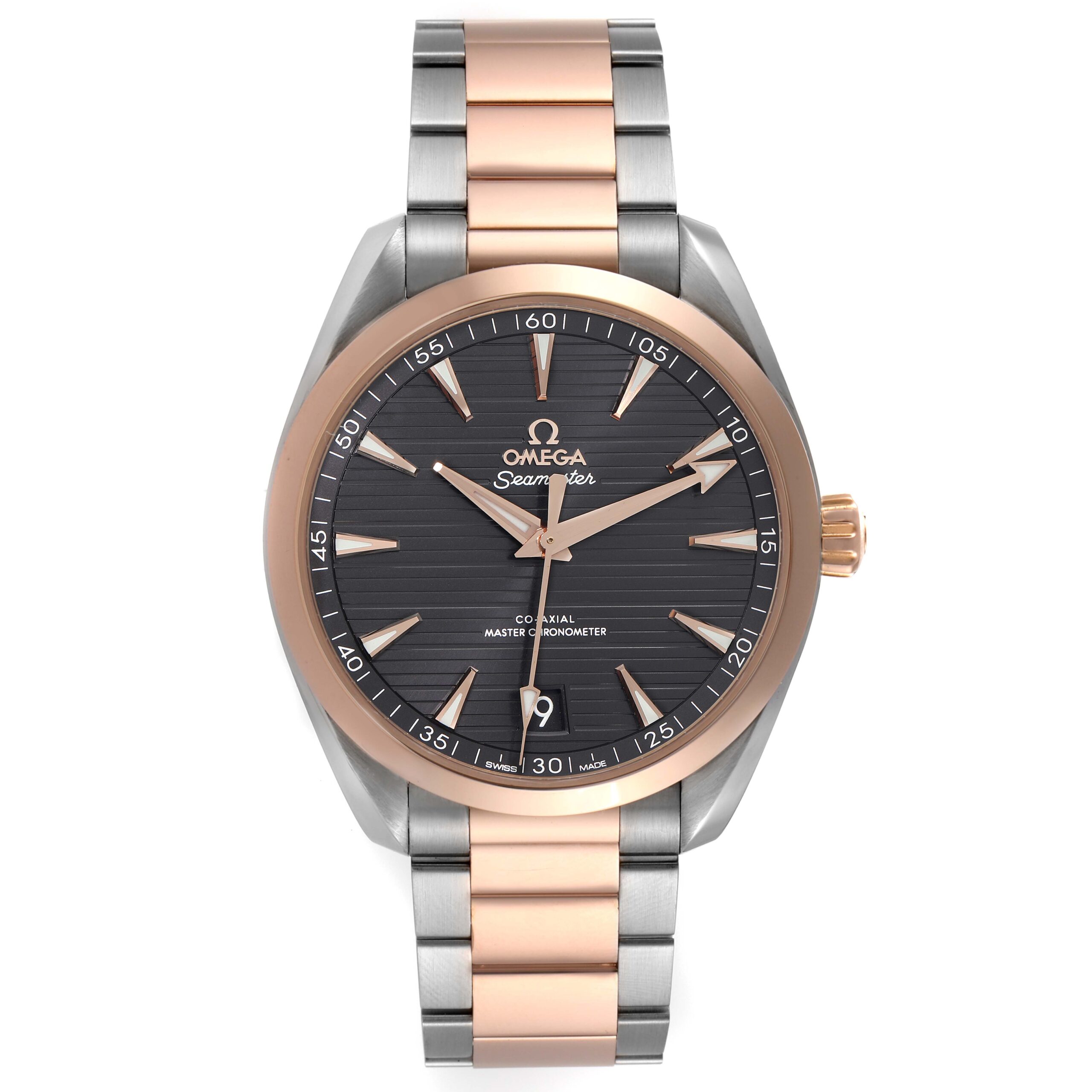 Omega Aqua Terra 41 Steel Rose Gold Mens Watch 220.20.41.21.06.001 Box Card