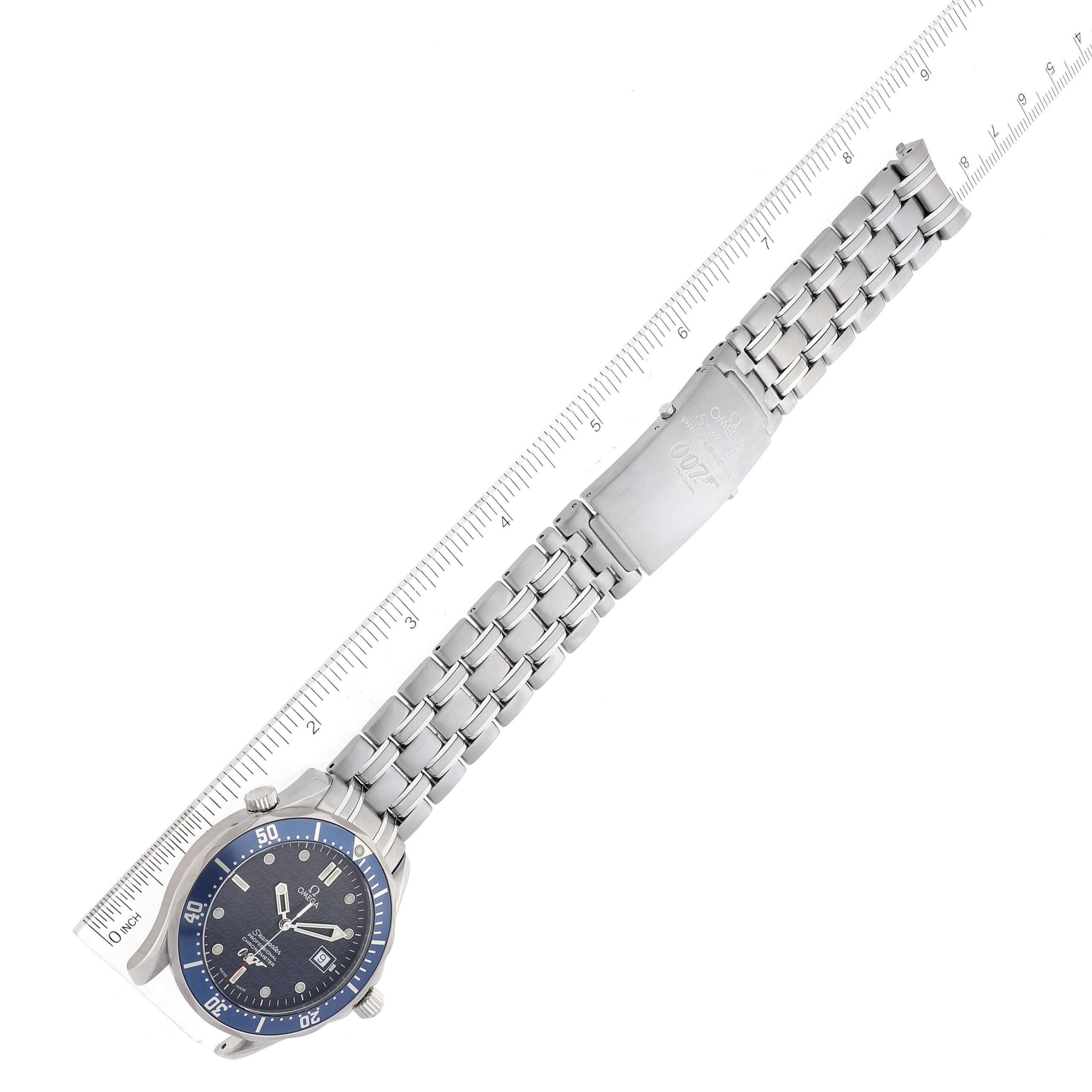 Omega Seamaster 40 Years James Bond Blue Dial Watch 2537.80.00 Card