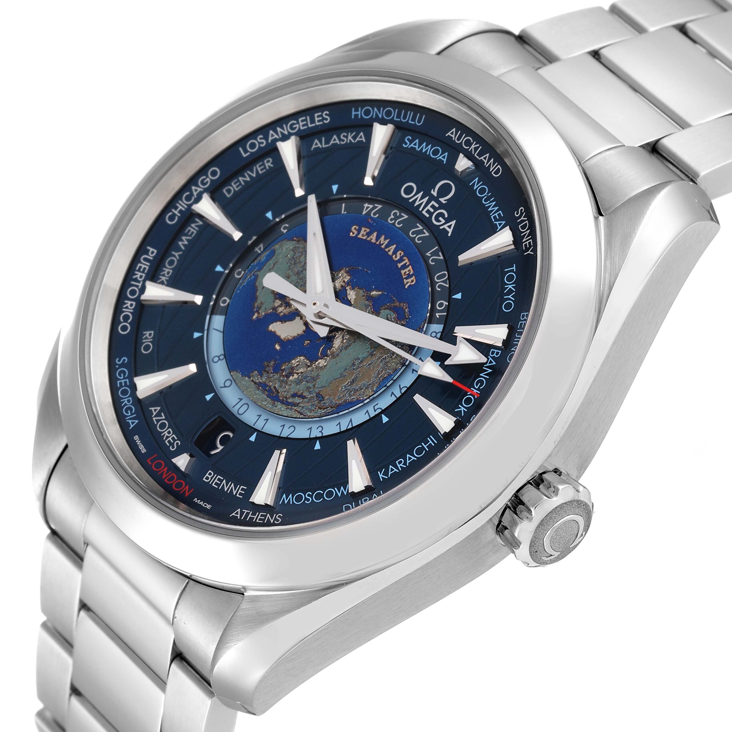 Omega Seamaster Aqua Terra Worldtimer GMT Watch 220.10.43.22.03.001 Box Card
