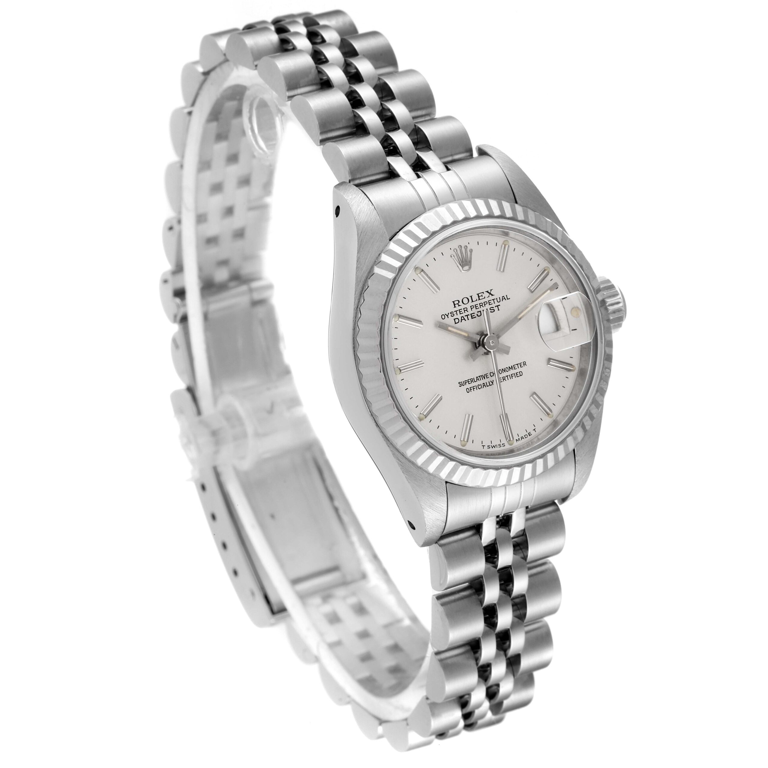Rolex Datejust Steel White Gold Silver Dial Ladies Watch 69174