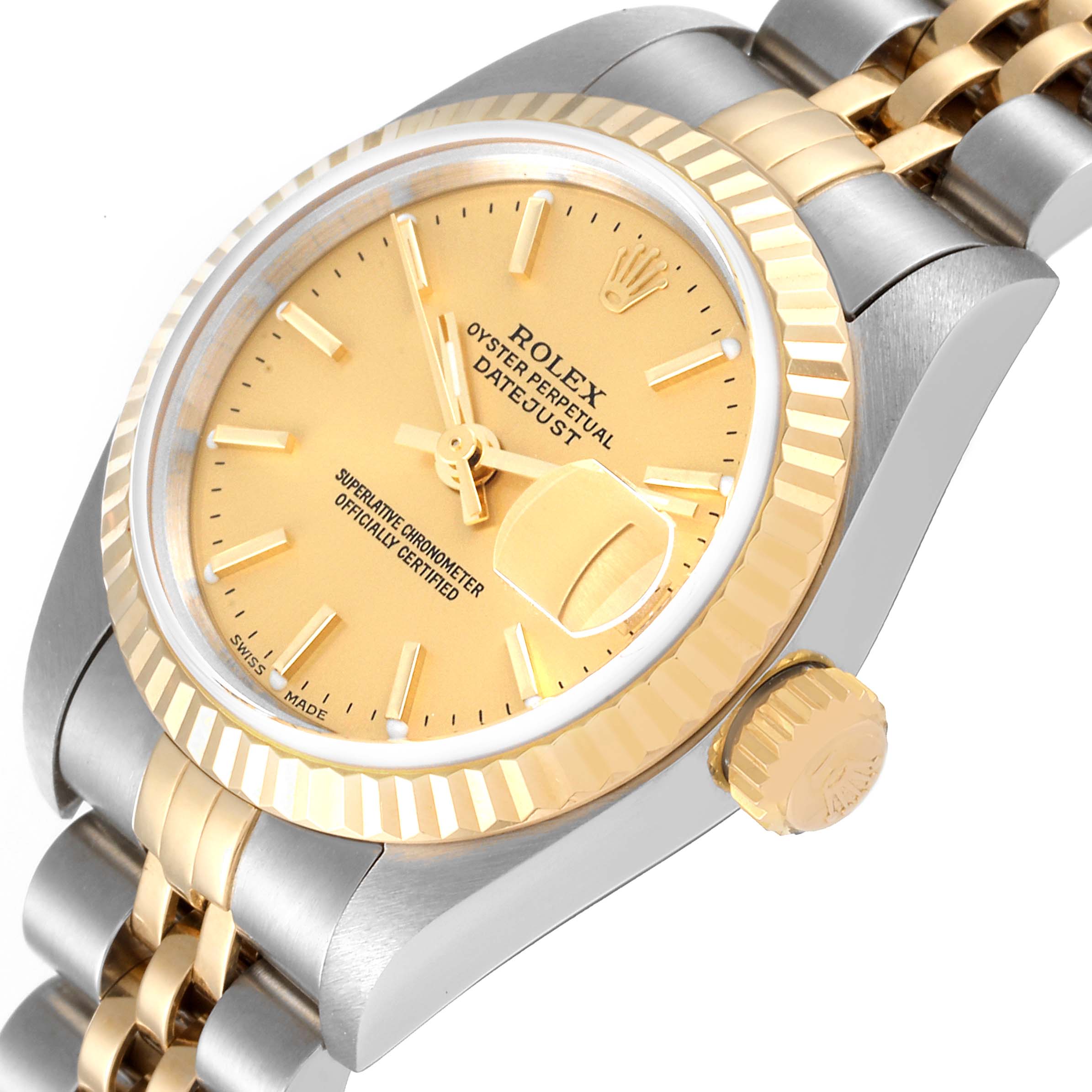 Rolex Datejust Steel Yellow Gold Champagne Dial Ladies Watch 79173