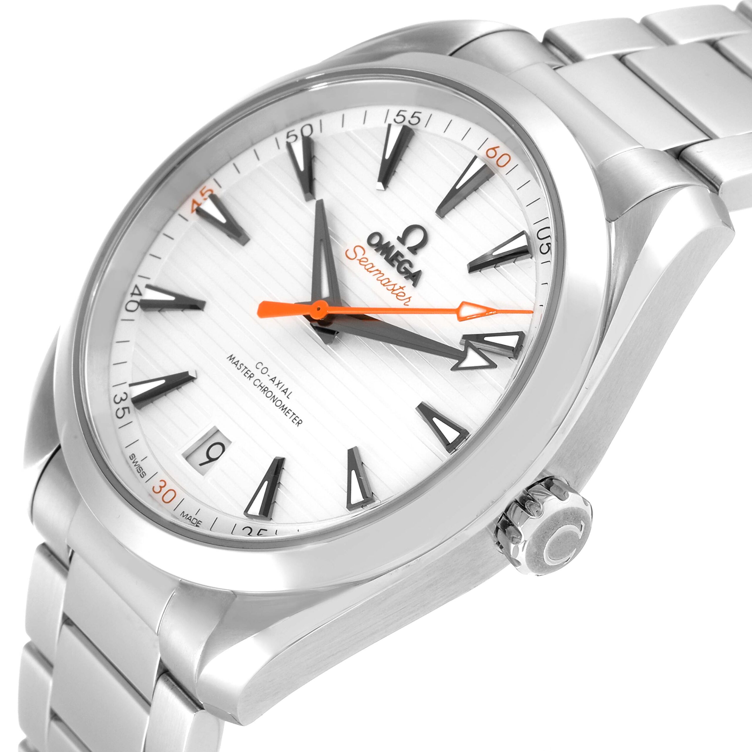 Omega Seamaster Aqua Terra Orange Hand Watch 220.10.41.21.02.001 Box Card