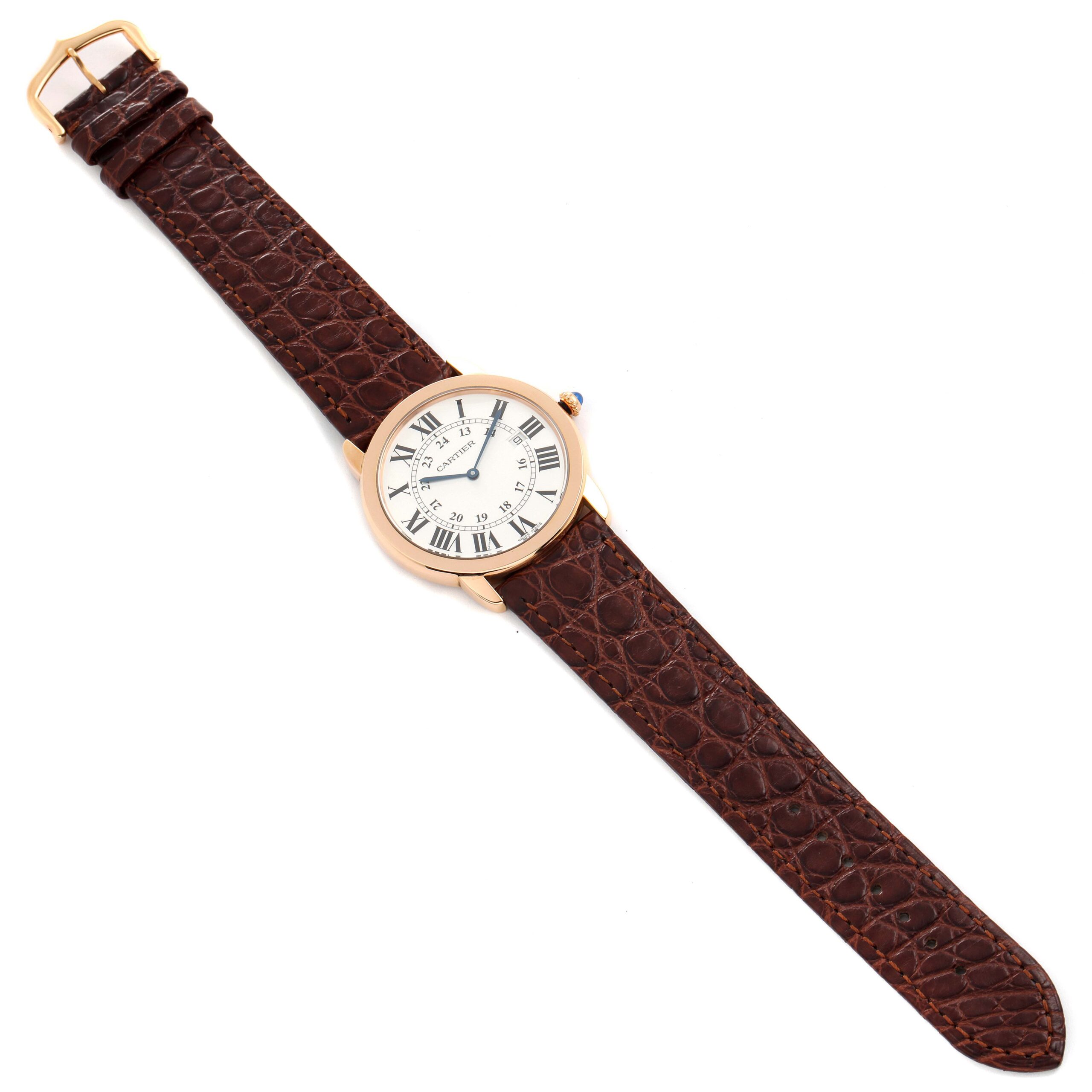 Cartier Ronde Solo Large Rose Gold Steel Mens Watch W6701008