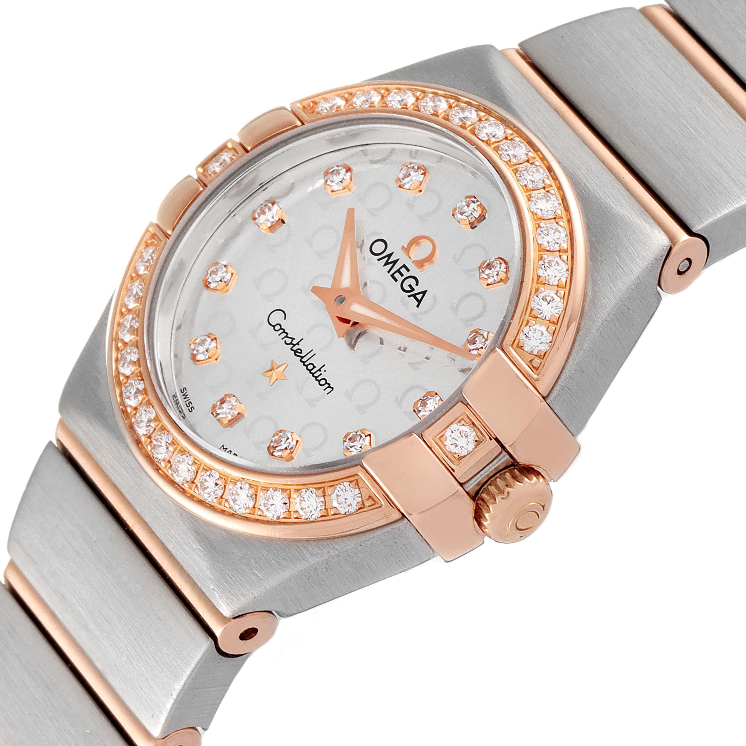 Omega Constellation Steel Yellow Gold Diamond Ladies Watch 123.25.24.60.55.009
