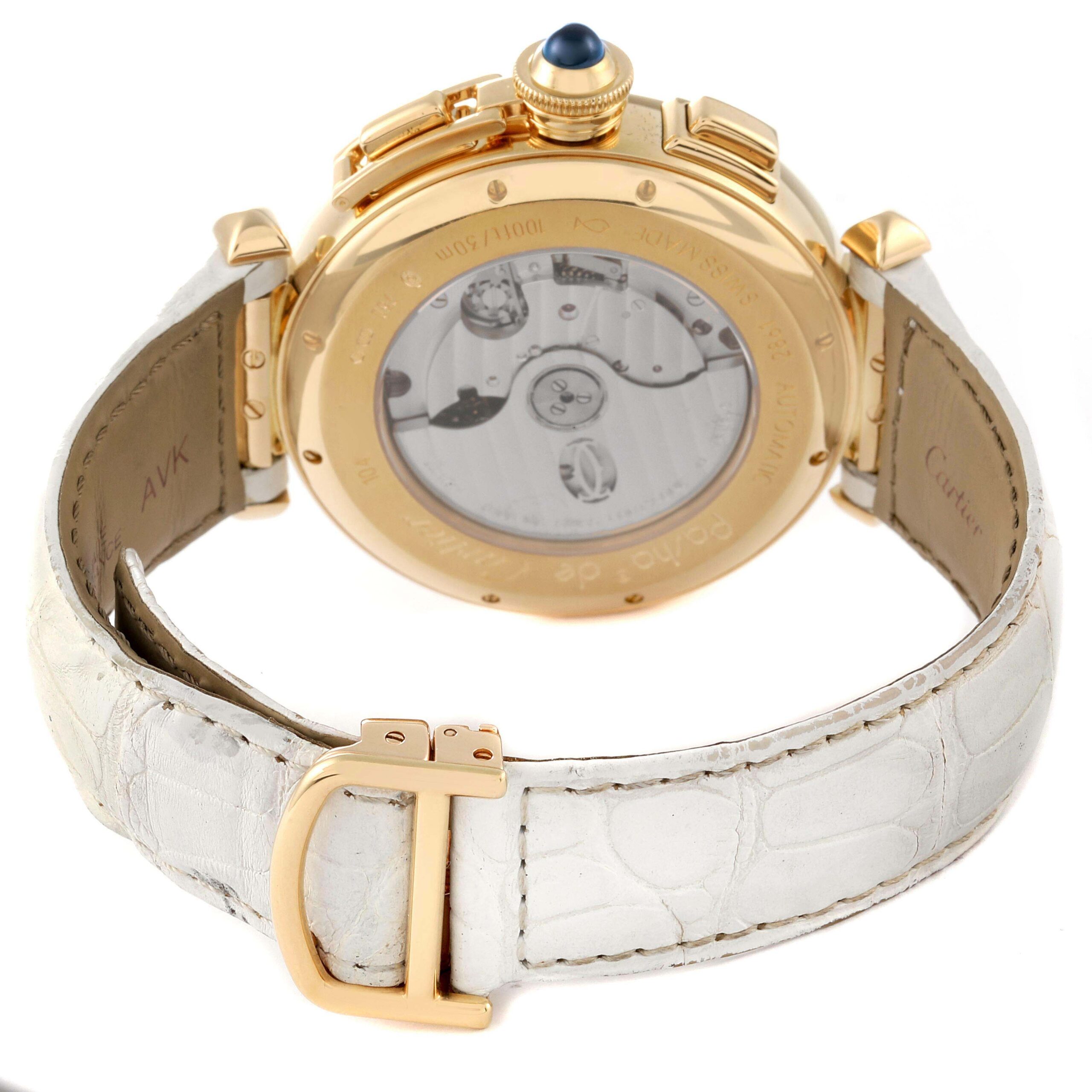 Cartier Pasha 42mm Chronograph Yellow Gold Mens Watch W3020151