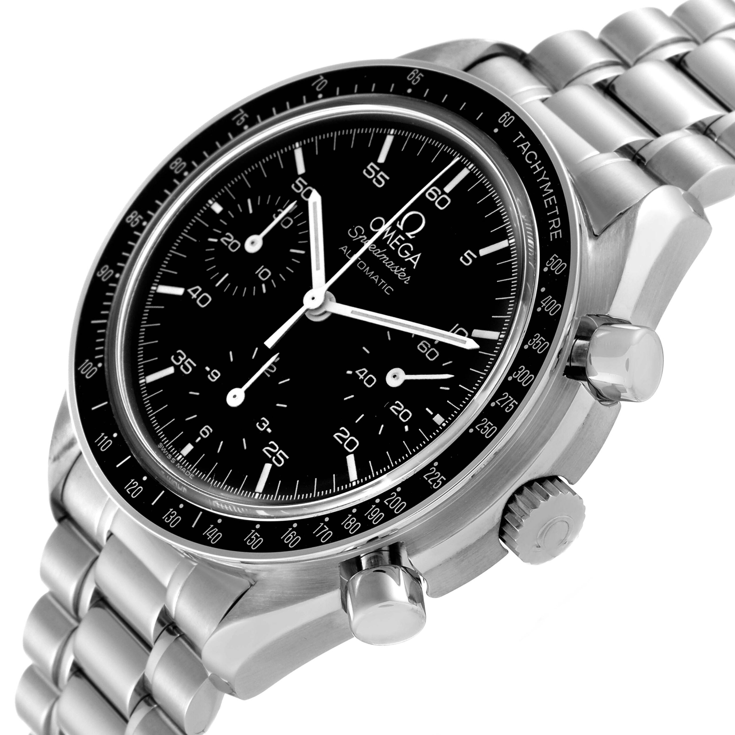 Omega Speedmaster Reduced Hesalite Chronograph Steel Mens Watch 3510.50.00 Card