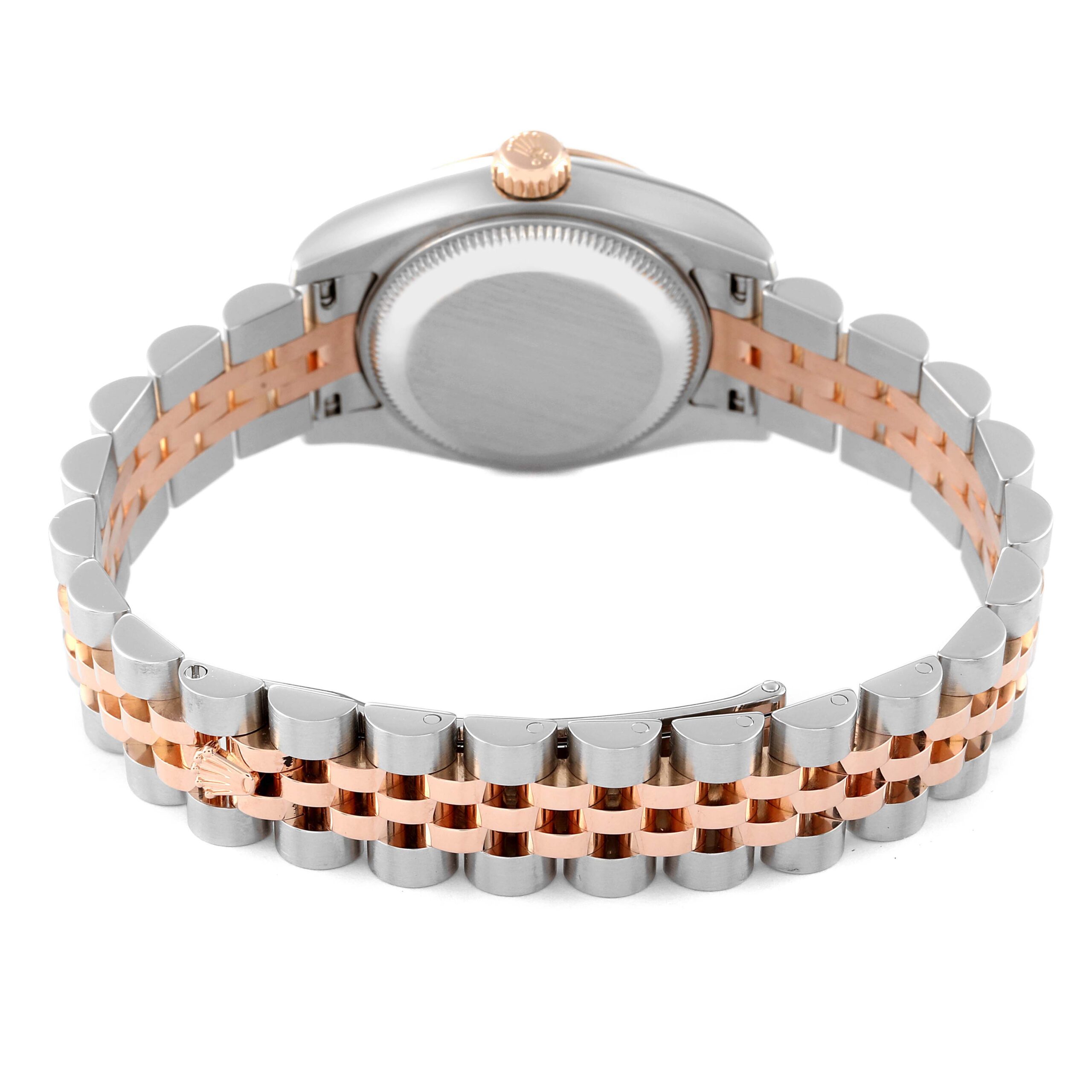 Rolex Datejust Rose Gold Steel Salmon Diamond Dial Ladies Watch 179171