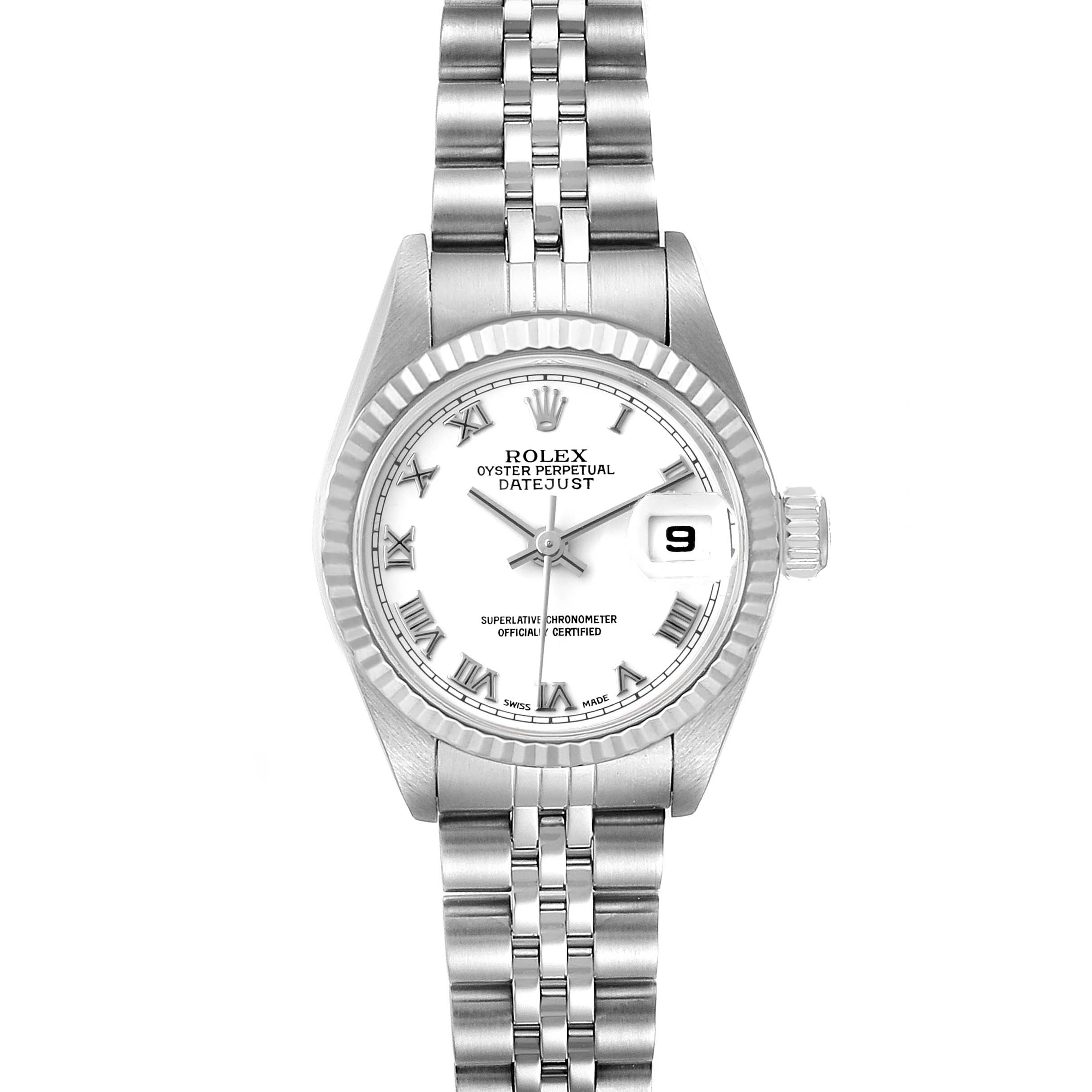 Rolex Datejust Steel White Gold White Dial Ladies Watch 79174