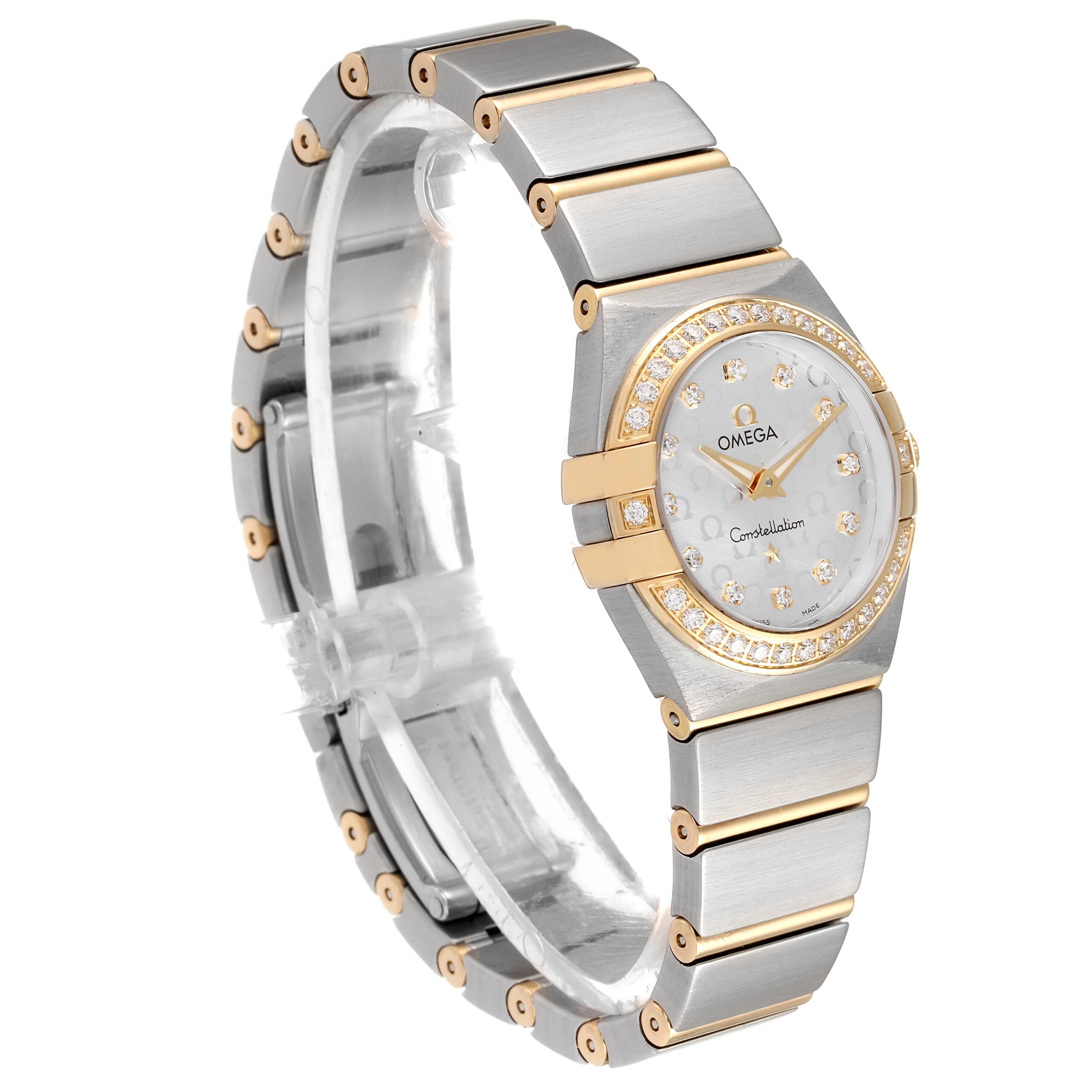 Omega Constellation Steel Yellow Gold Diamond Ladies Watch 123.25.24.60.52.001
