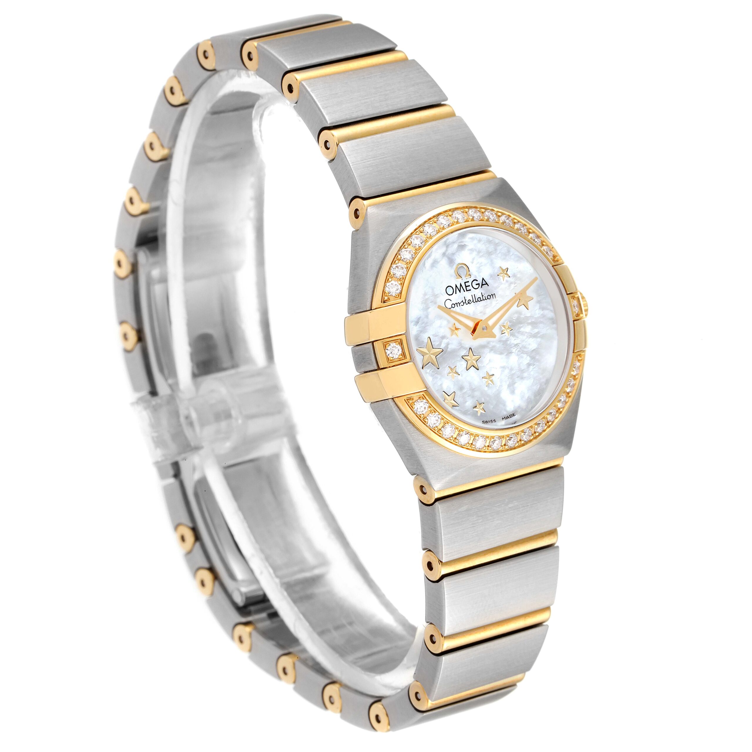 Omega Constellation Star Steel Yellow Gold Diamond Ladies Watch 123.25.24.60.05.001