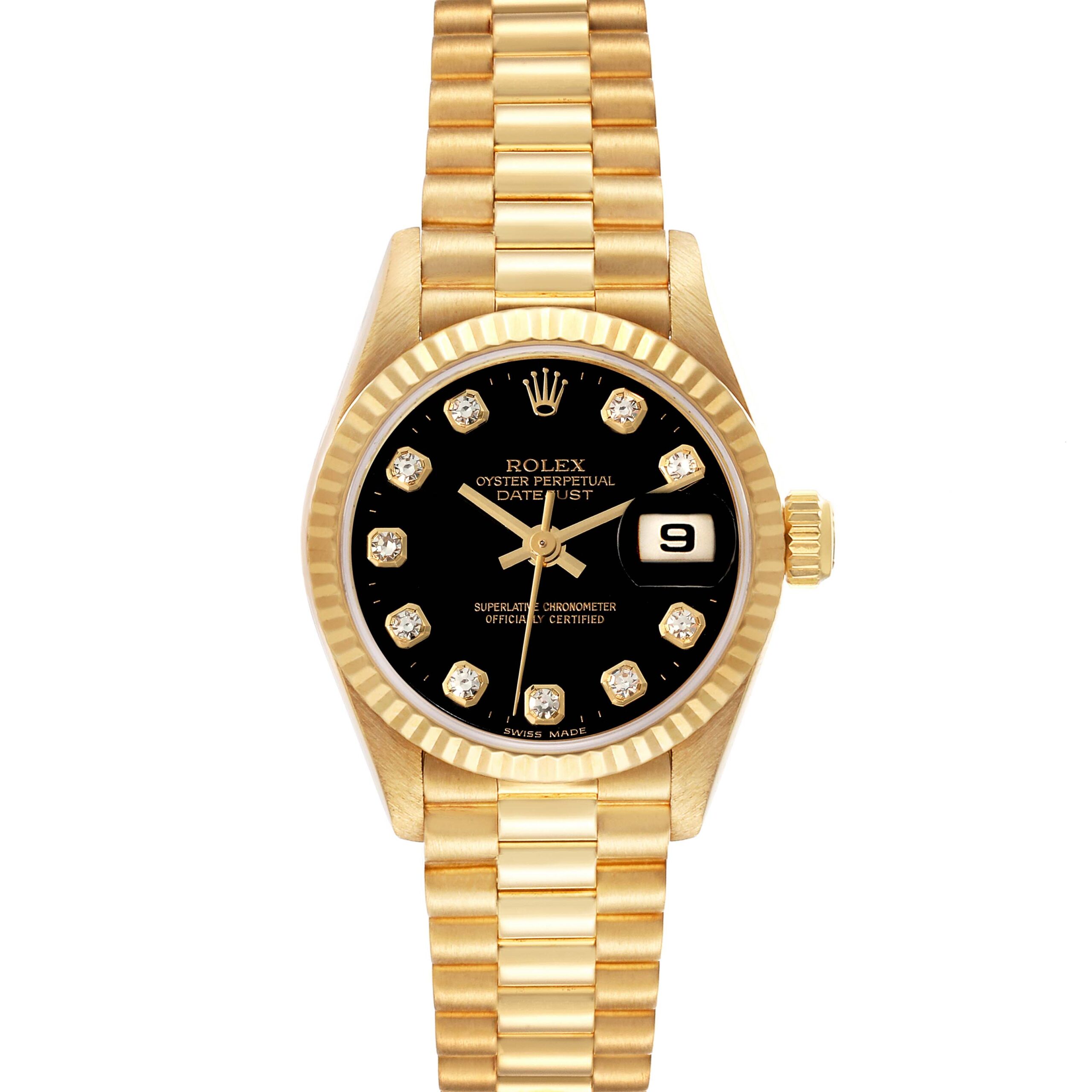 Rolex President Datejust Yellow Gold Diamond Ladies Watch 79178
