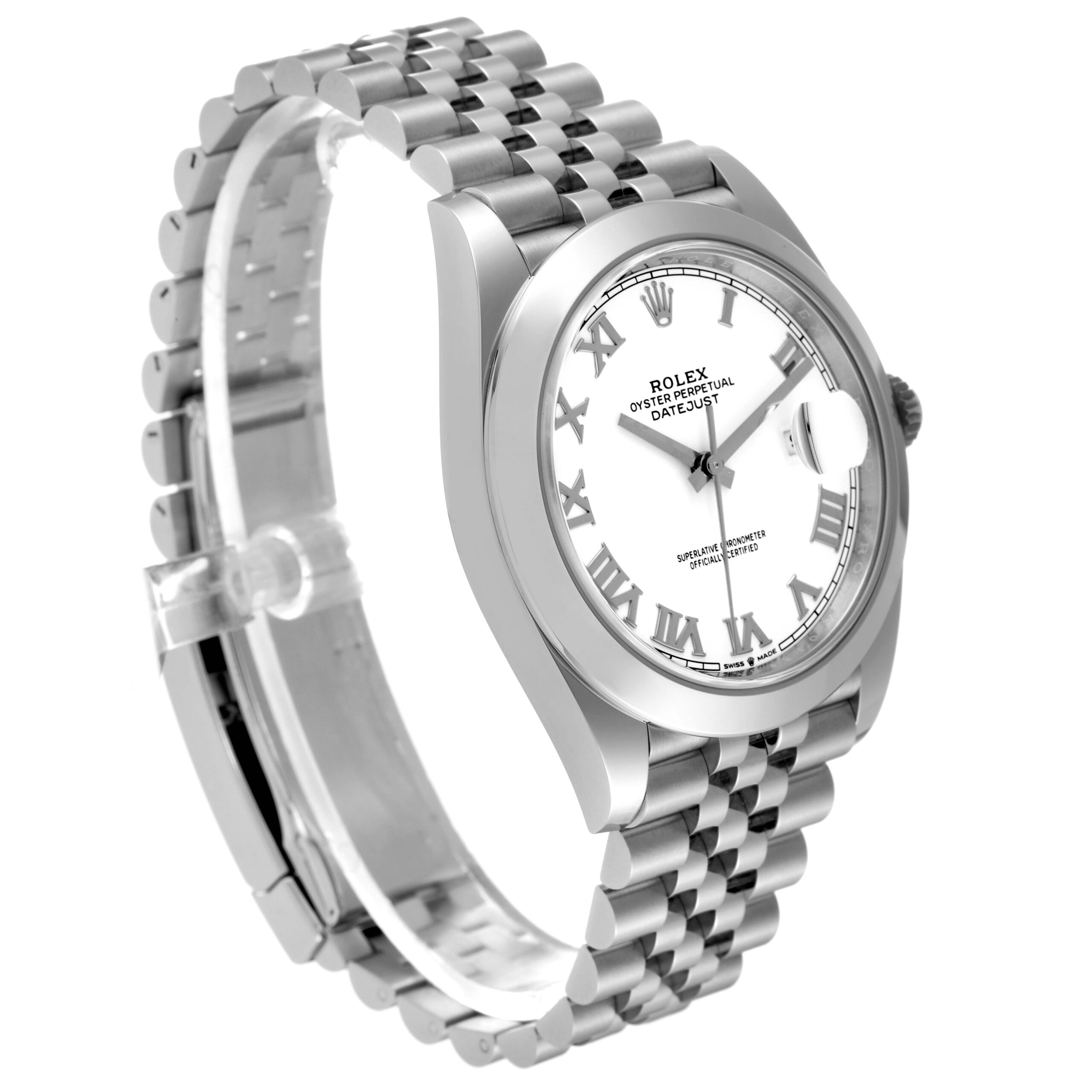 Rolex Datejust 41 White Dial Stainless Steel Mens Watch 126300 Unworn