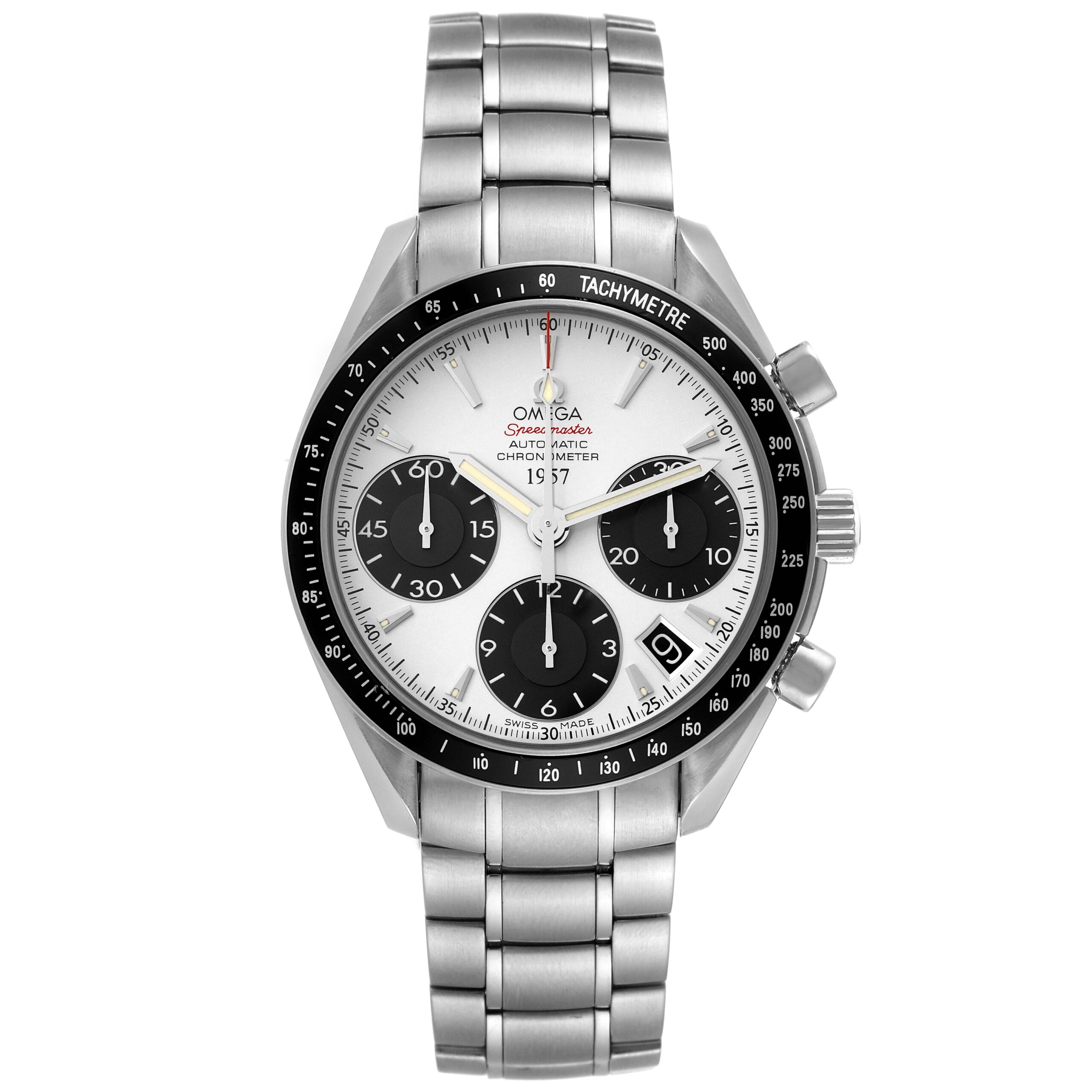 Omega Speedmaster LE Panda Dial Steel Mens Watch 323.30.40.40.02.001 Box Card
