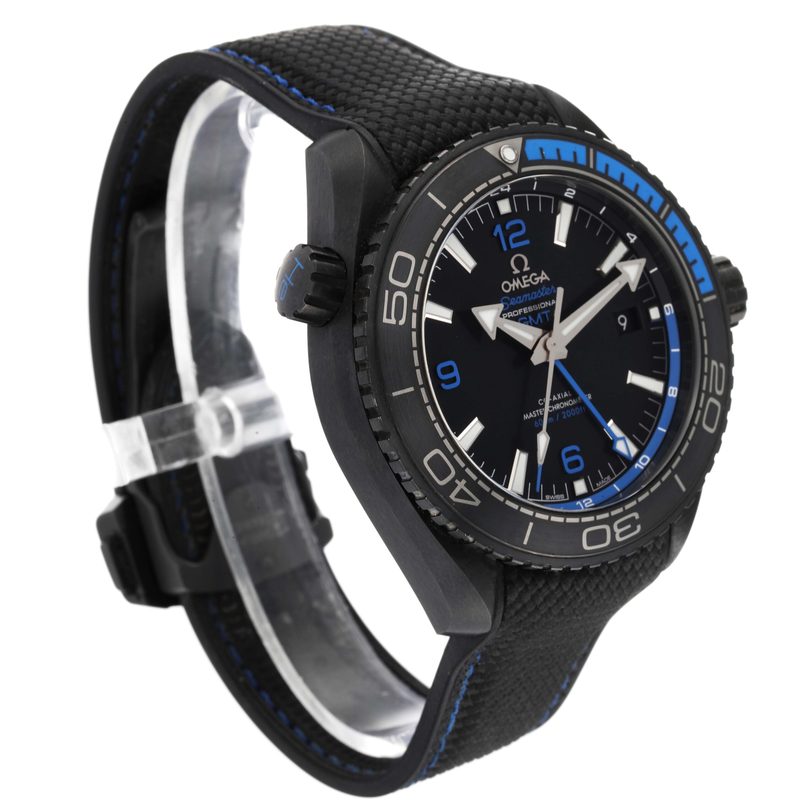 Omega Planet Ocean Deep Black Ceramic GMT Watch 215.92.46.22.01.002 Box Card