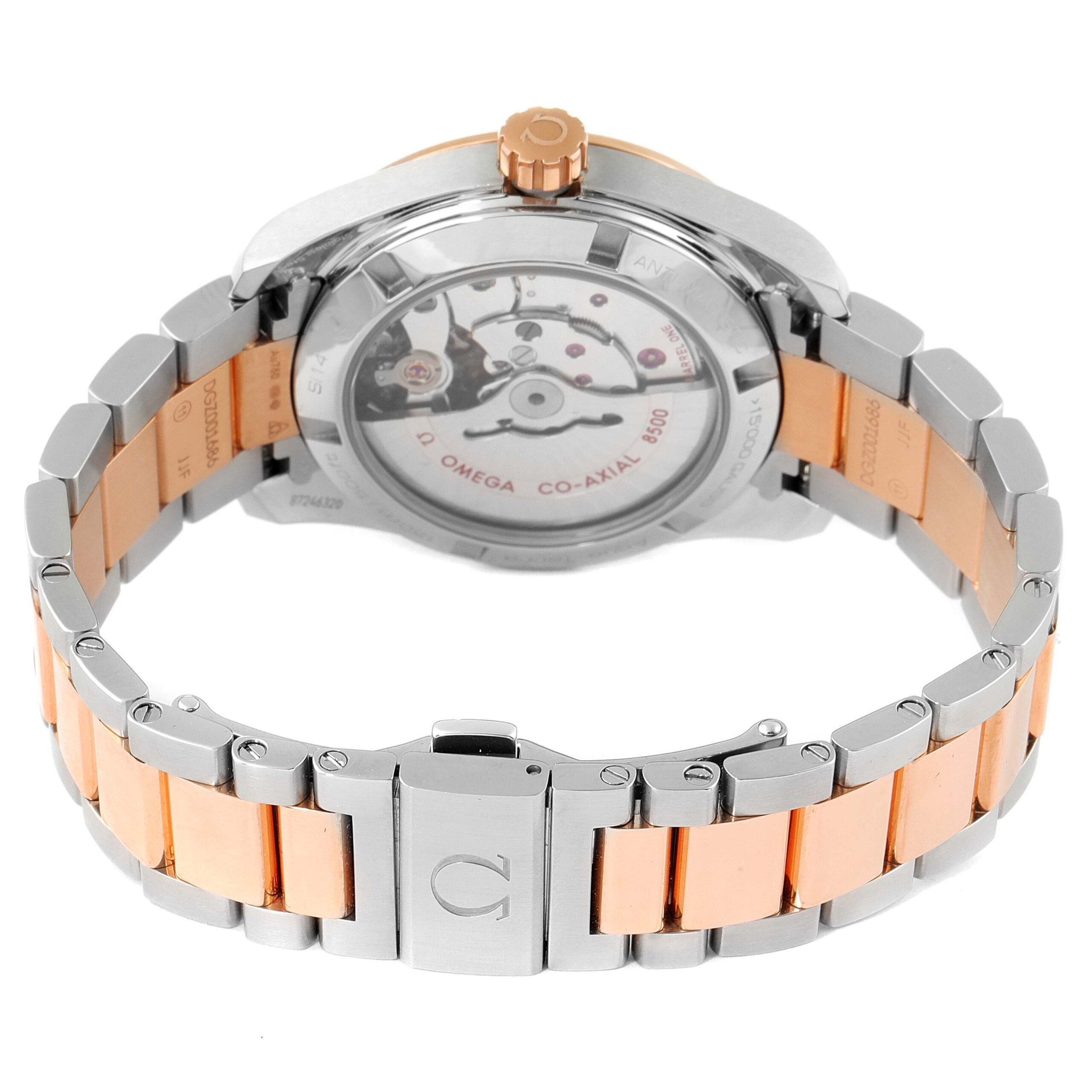 Omega Aqua Terra Steel Rose Gold Diamond Ladies Watch 231.25.39.21.55.001 Box Card