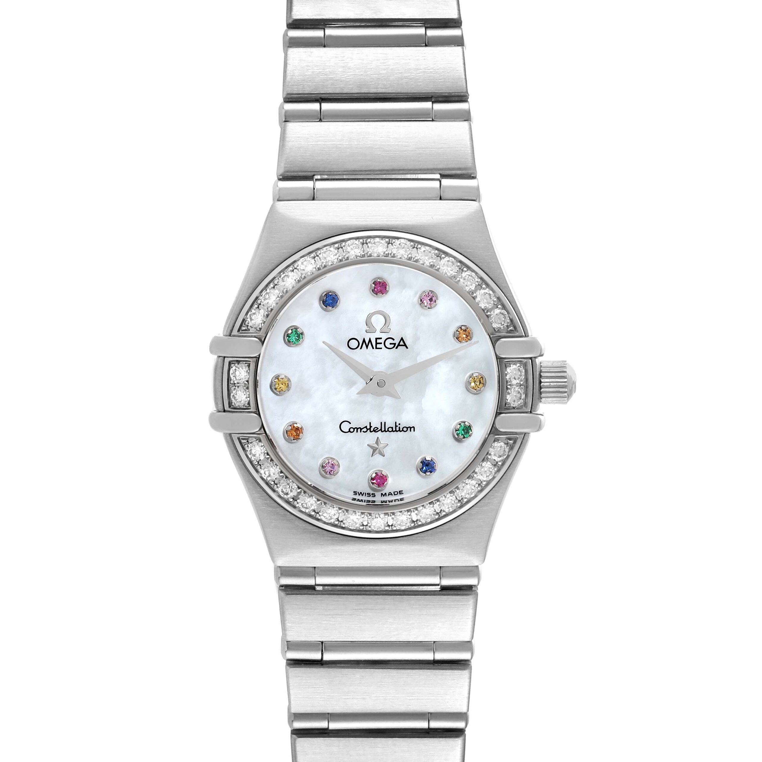 Omega Constellation Iris Steel Multi Stone Ladies Watch 1460.79.00