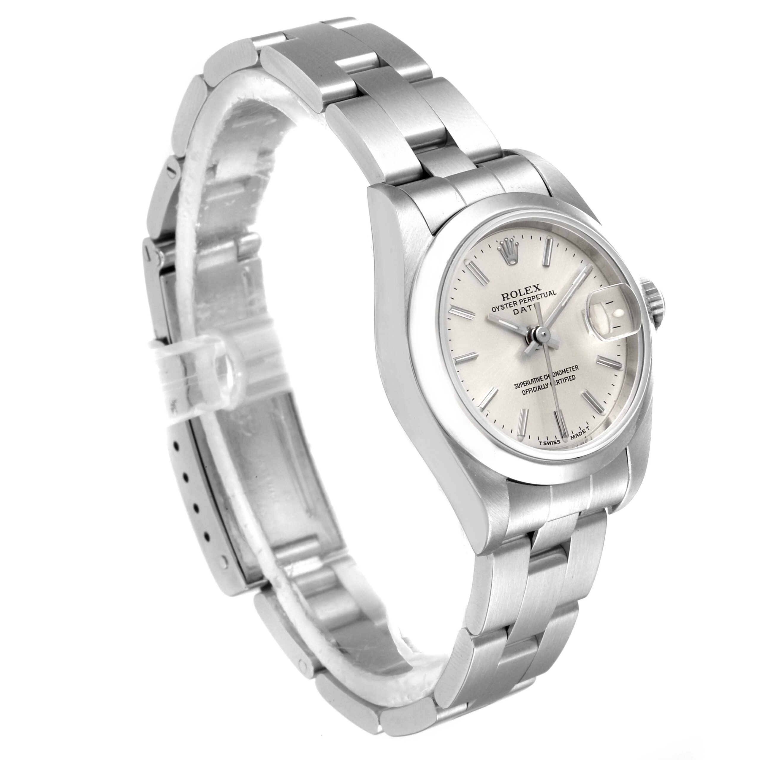 Rolex Date Silver Dial Oyster Bracelet Steel Ladies Watch 69160