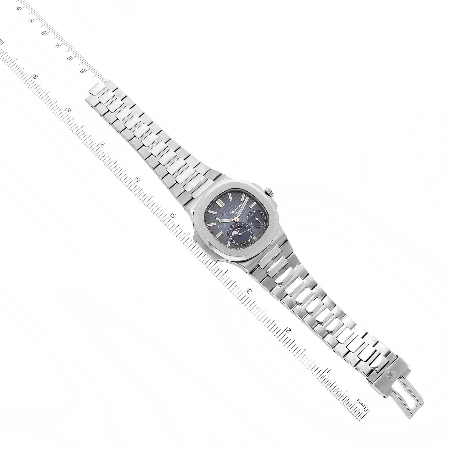 Patek Philippe Nautilus Blue Dial Moonphase Steel Mens Watch 5712 Box Papers